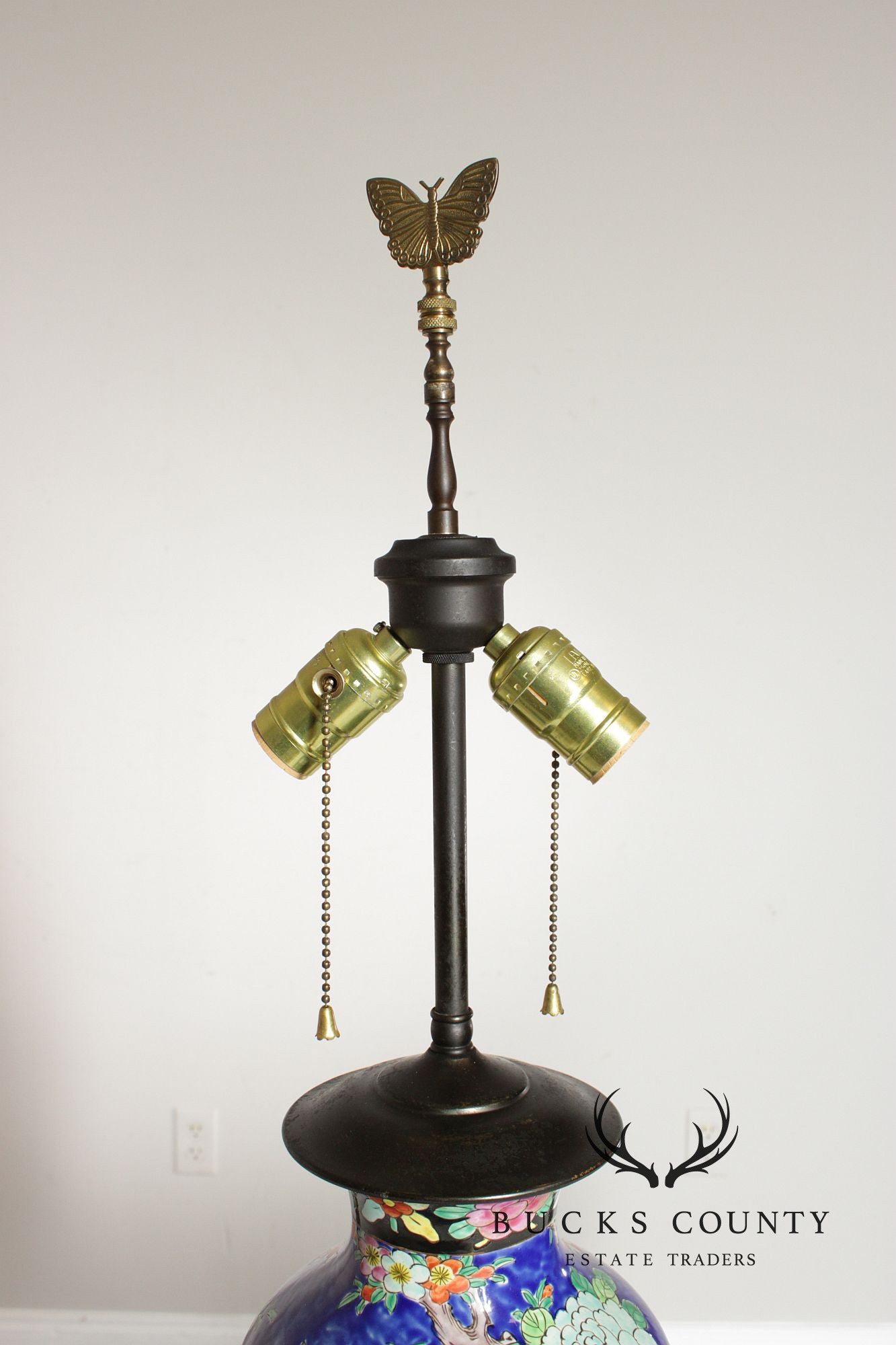 Asian Style Vintage Glazed Porcelain Table Lamp