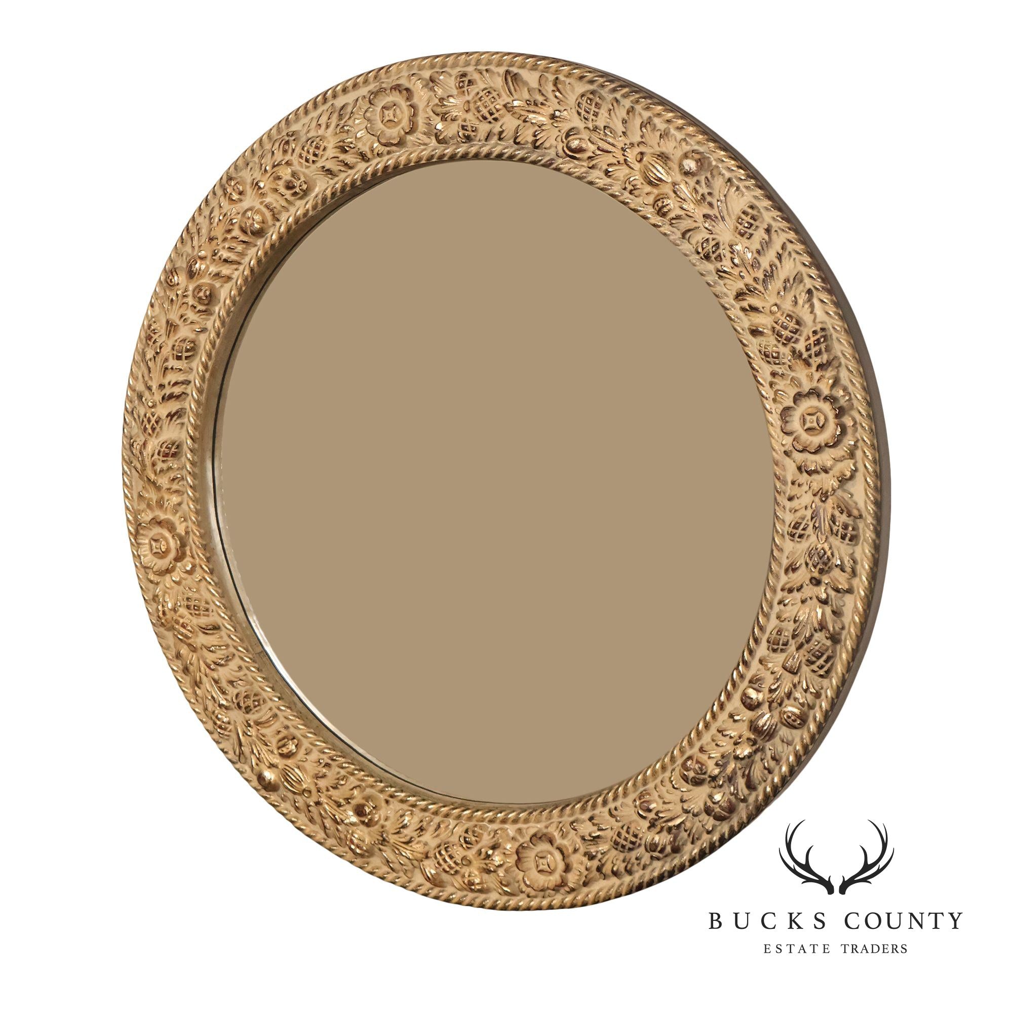 The Bombay Company 'Chardonnay' Round Carved Wall Mirror