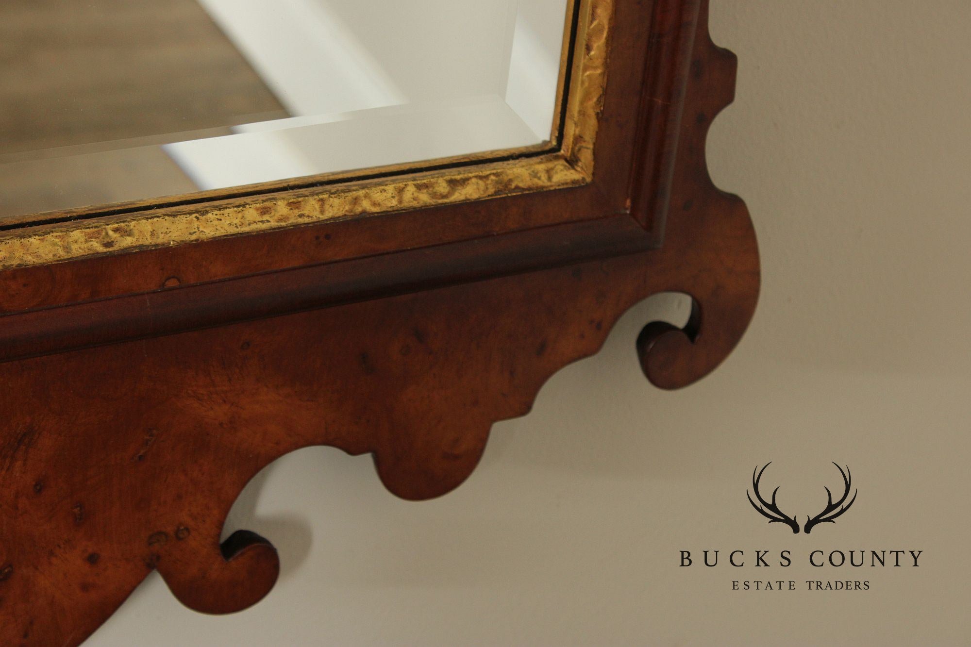 Friedman Brothers Colonial Williamsburg Burlwood Wall Mirror