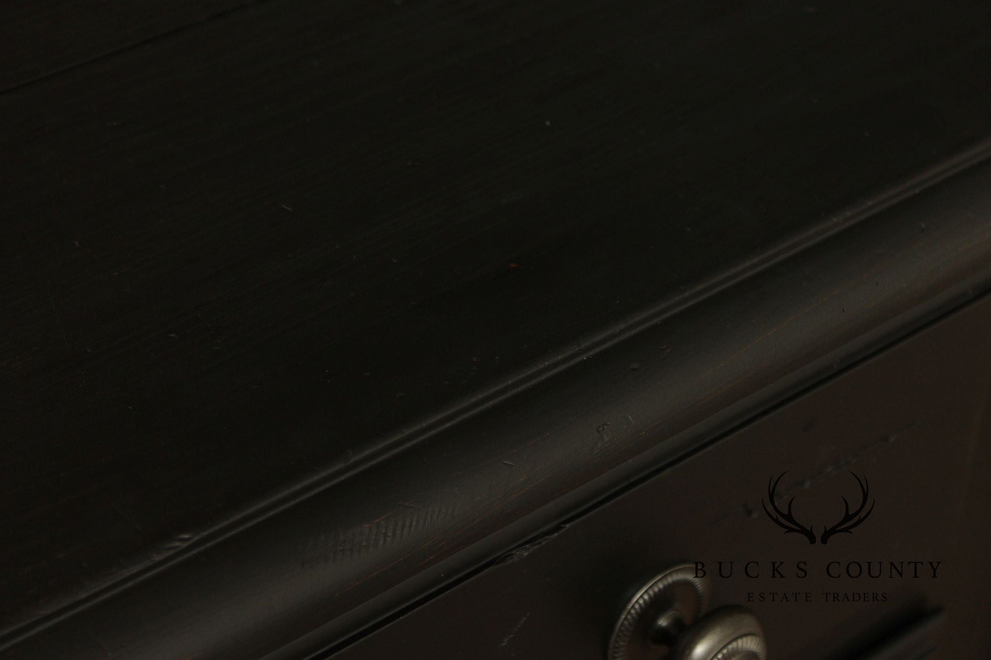 Ethan Allen Made In America Black Painted Three Drawer Buffet