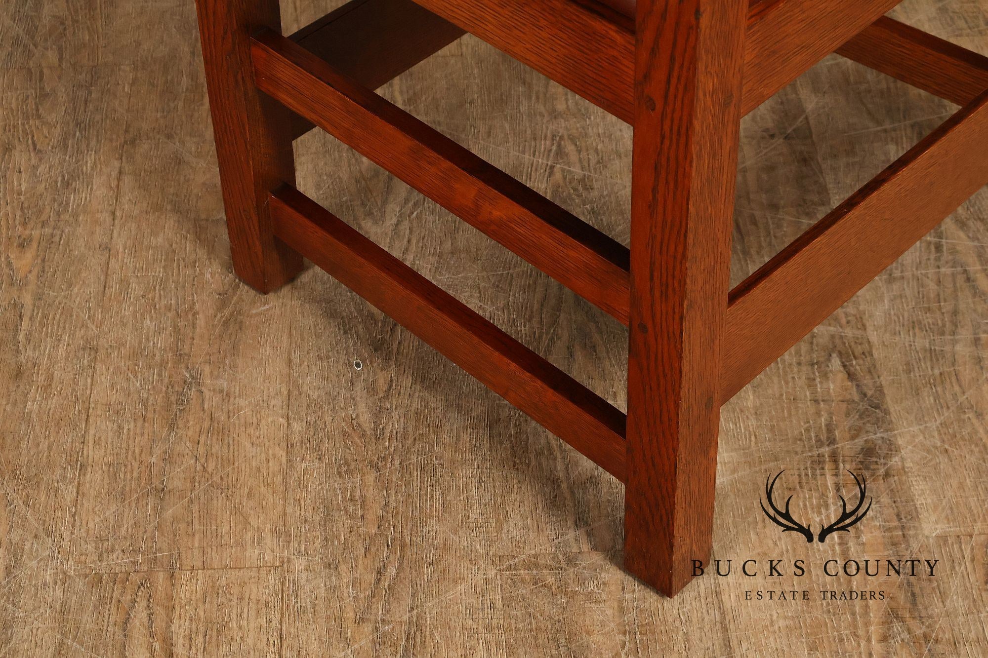 Stickley Mission Collection Set of Six Oak and Leather Dining Chairs