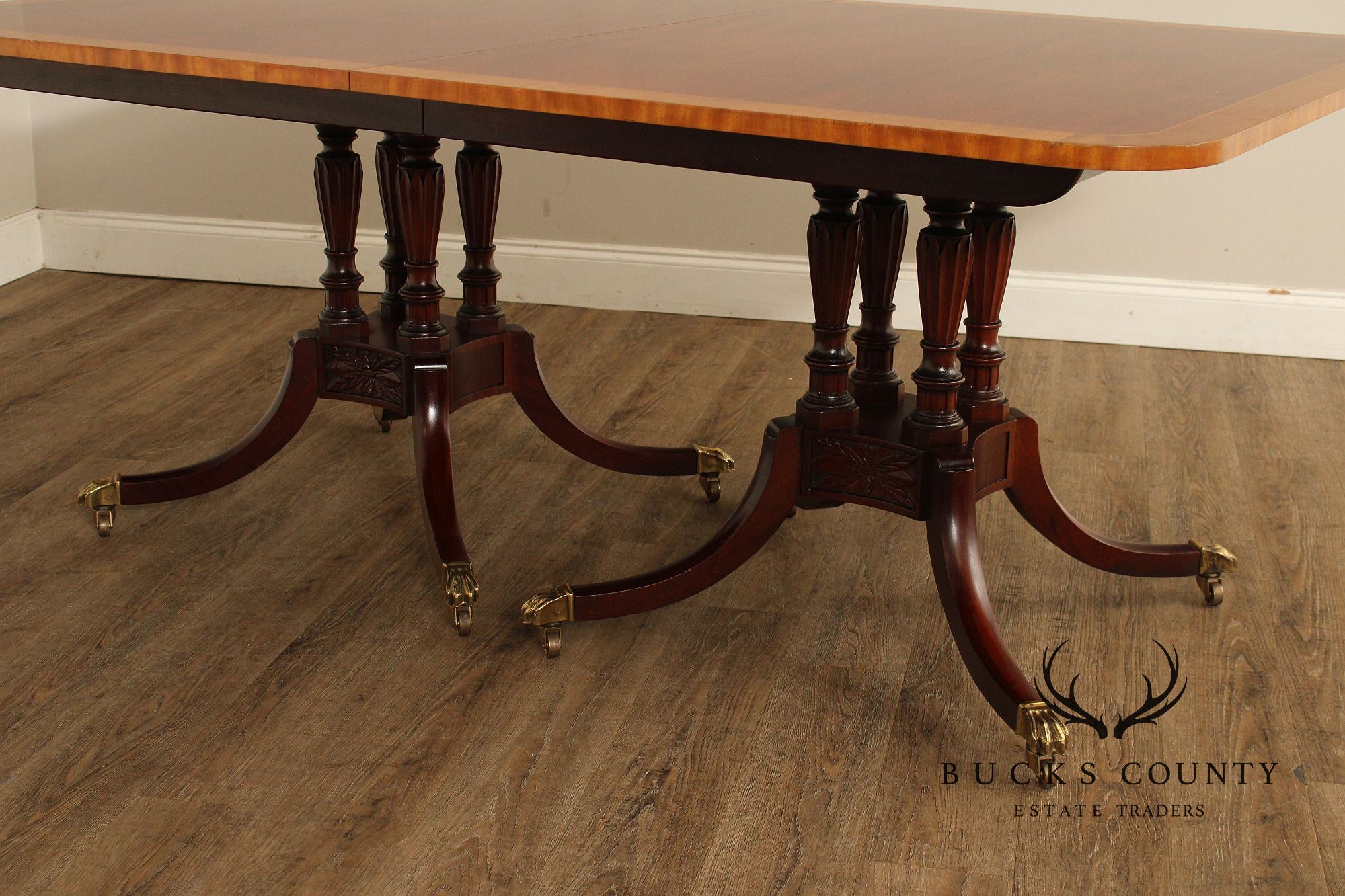 Baker Historic Charleston Reproductions Double Pedestal Mahogany Dining Table