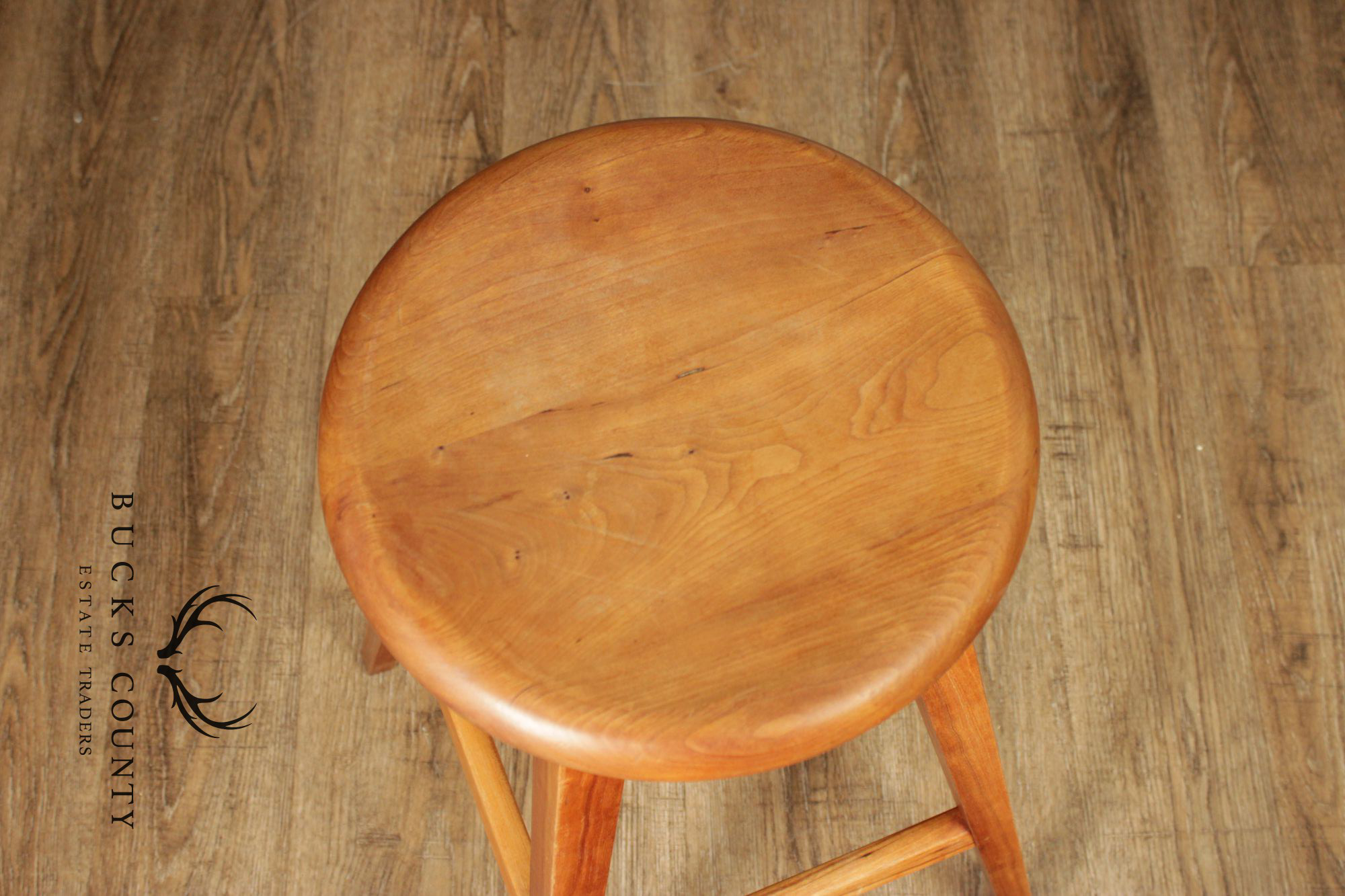 Thomas Moser Pair Of Cherry Splay Leg Counter Stools