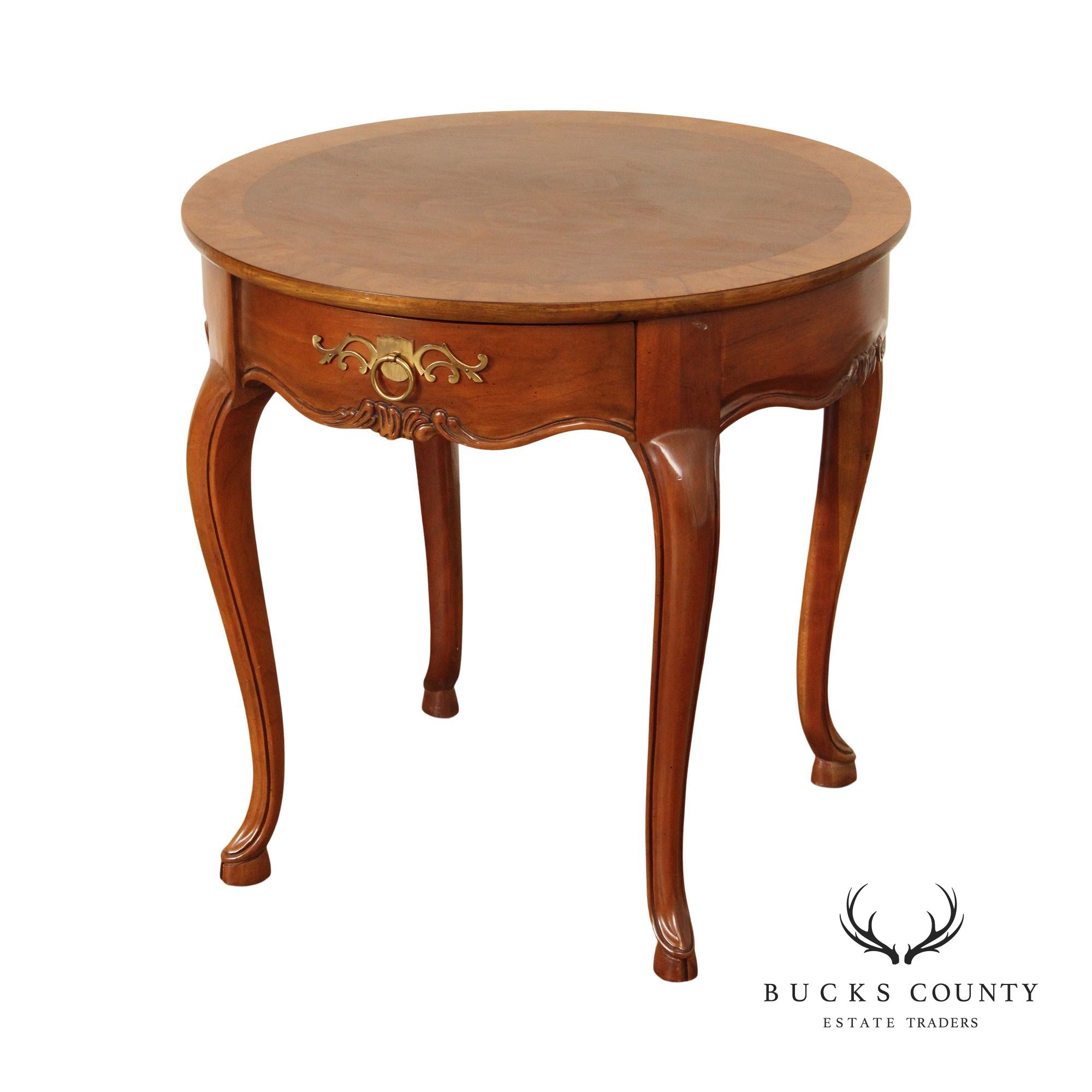 Baker Furniture French Country Style Walnut Side Table