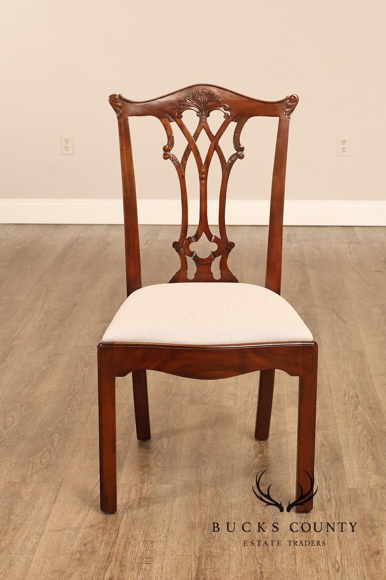 Maitland Smith Chippendale Style Set of Ten Mahogany Dining Chairs