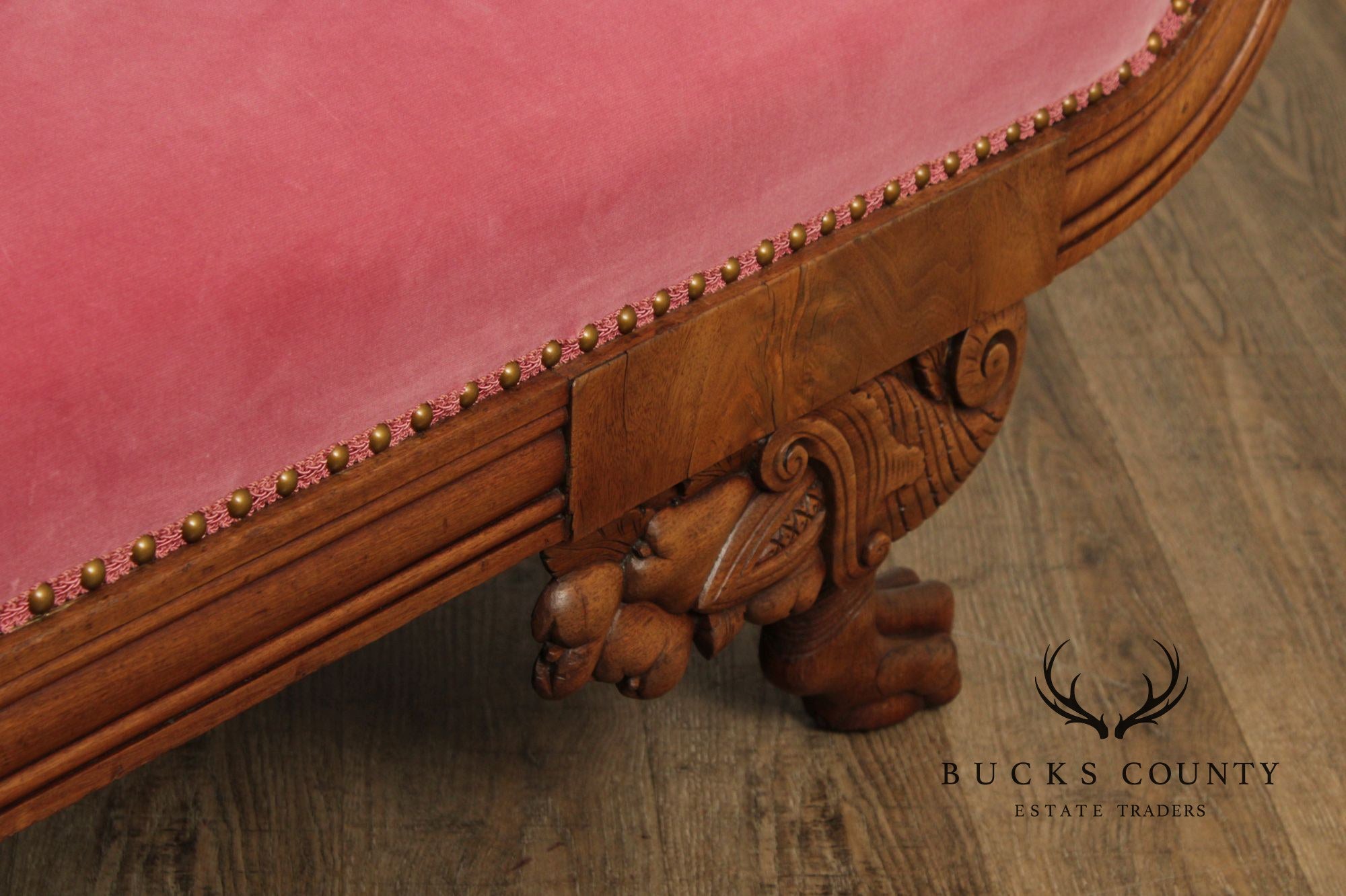 Antique American Empire Carved Mahogany Sofa