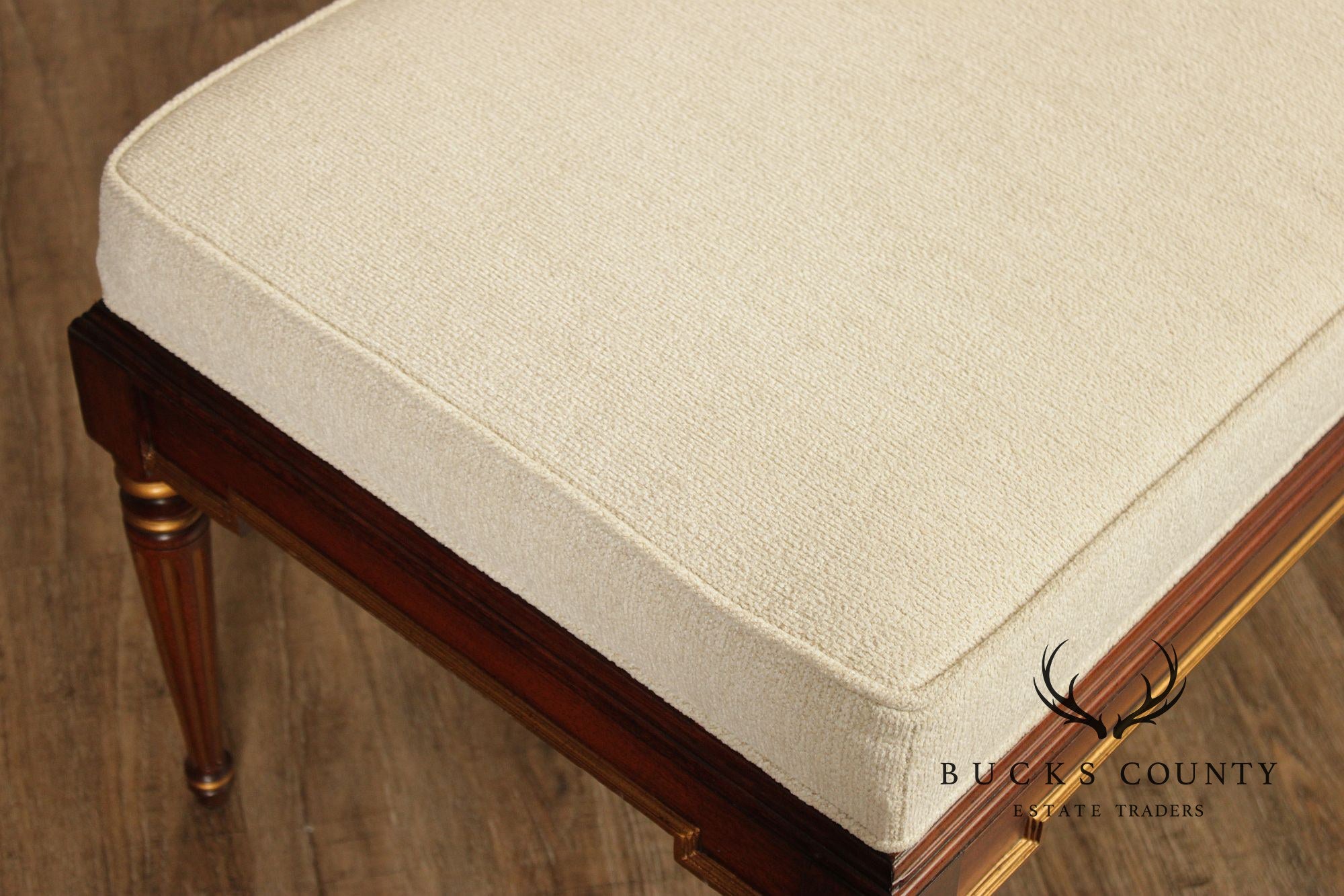 Hickory Chair Neoclassical Style 'Cluny' Upholstered Bench