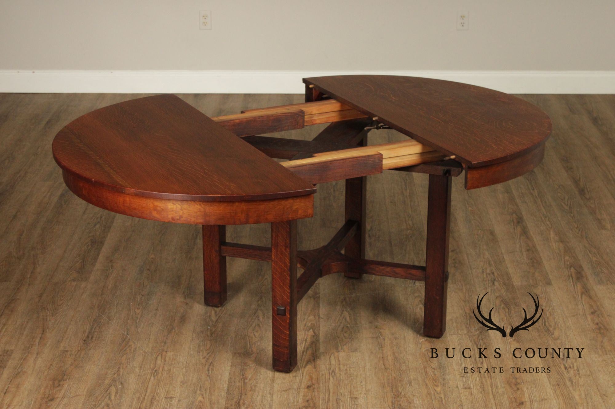 L. & J.G. Stickley Antique Round Oak Dining Table