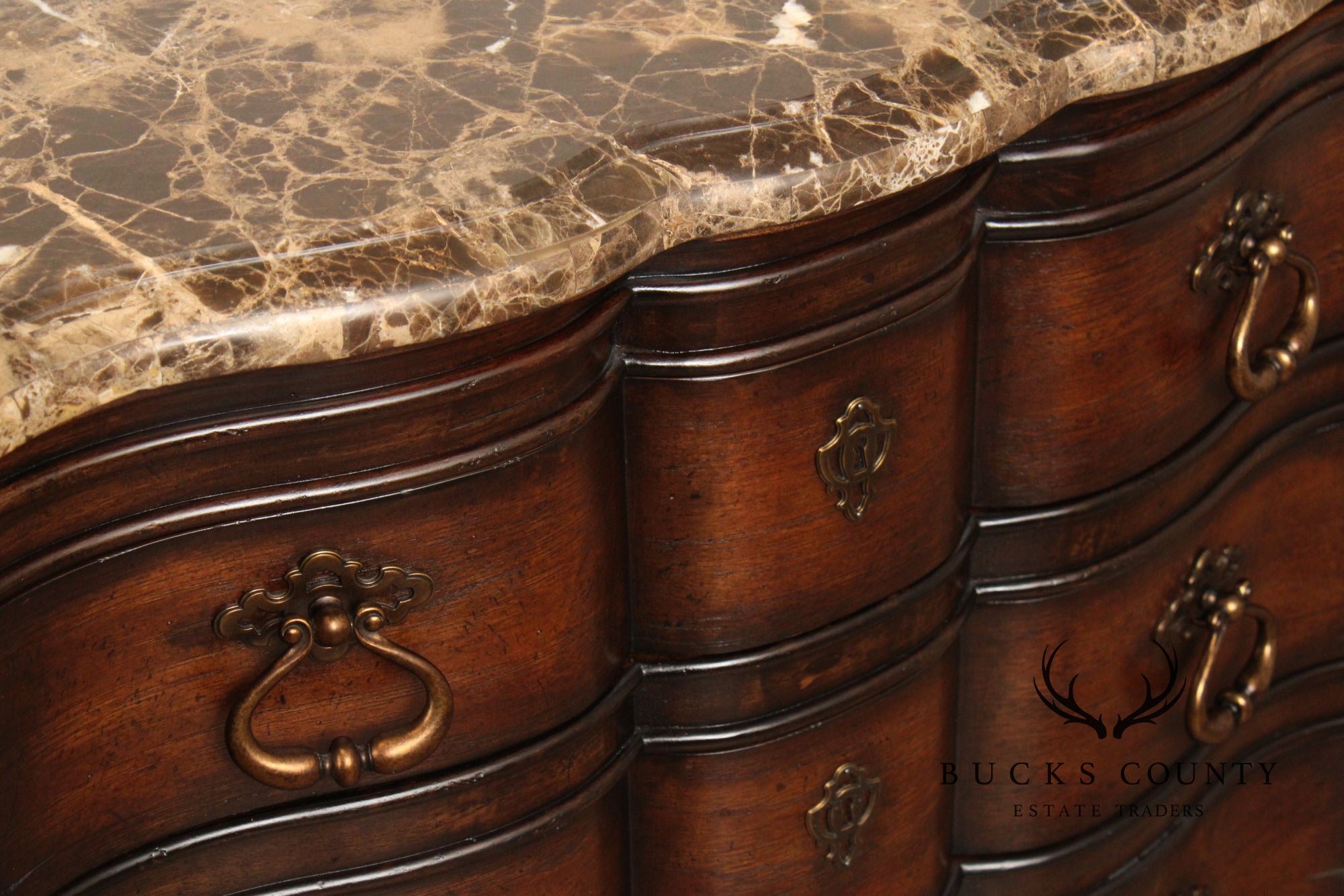 Thomasville Hills Of Tuscany Collection Marble Top Pair Of Chest Nightstands