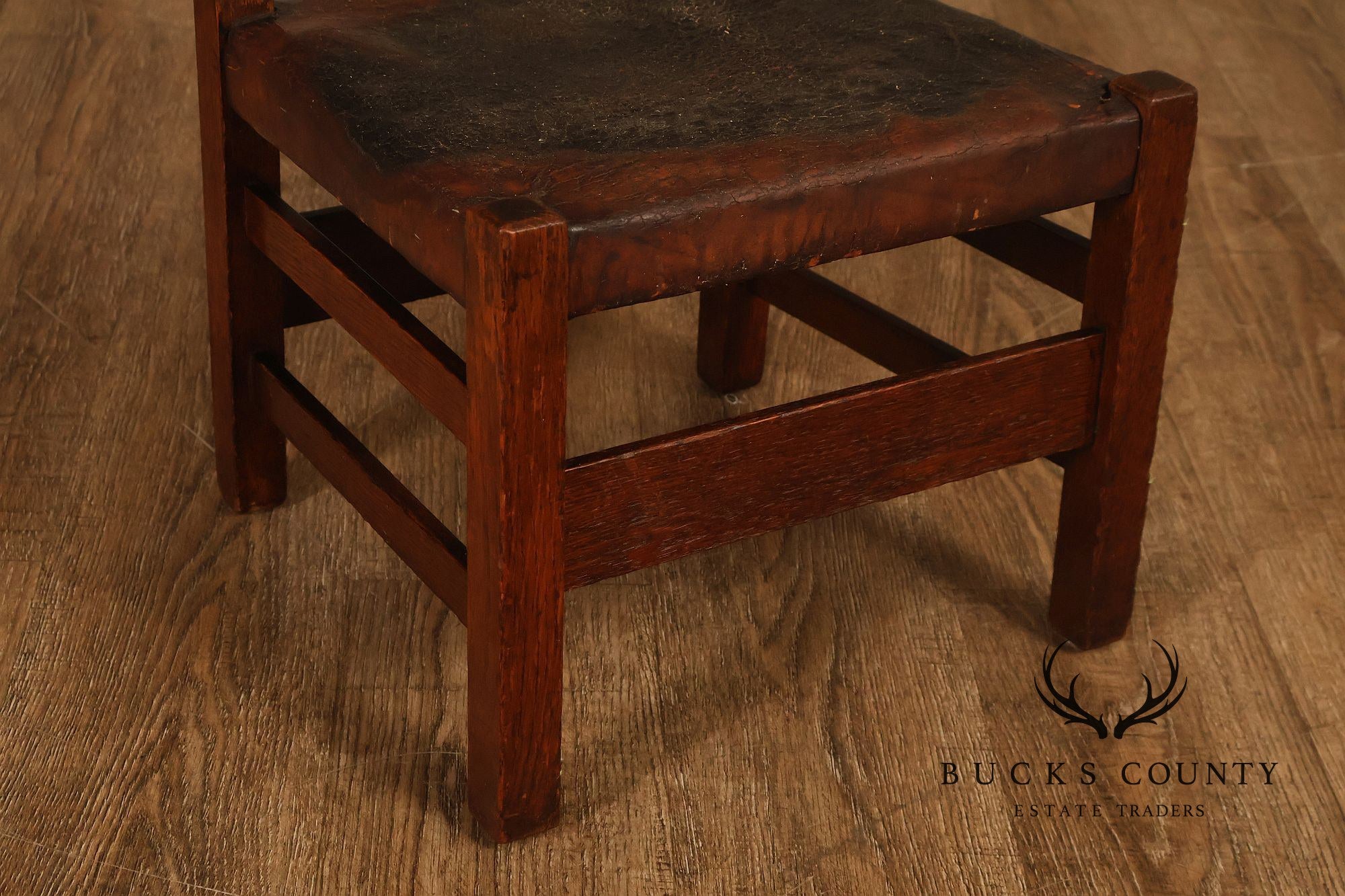 Antique Gustav Stickley Arts And Crafts Oak Child's Chair And Rocker