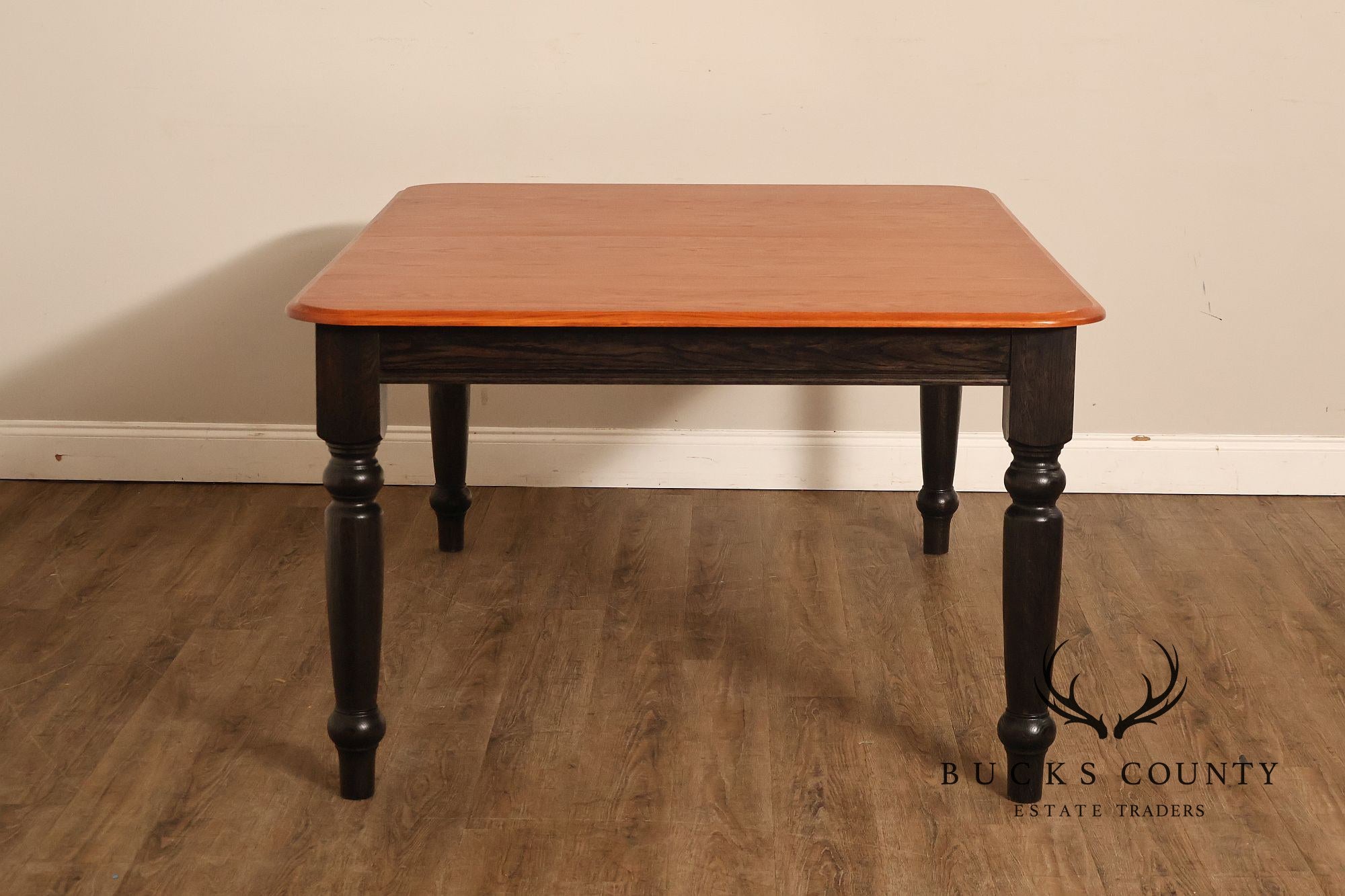 Farmhouse Style Oak Expandable Dining Table