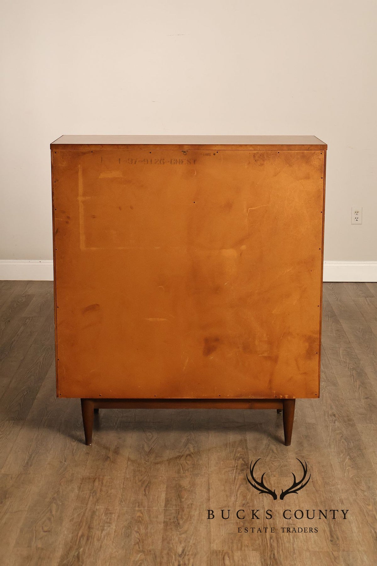 Mid Century Modern Walnut Gentleman’s Chest With Cabinet And Drawers By Basic Witz