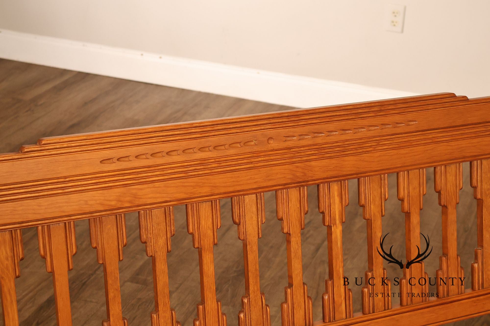 Vintage Southwestern Style Rush Seat Bench