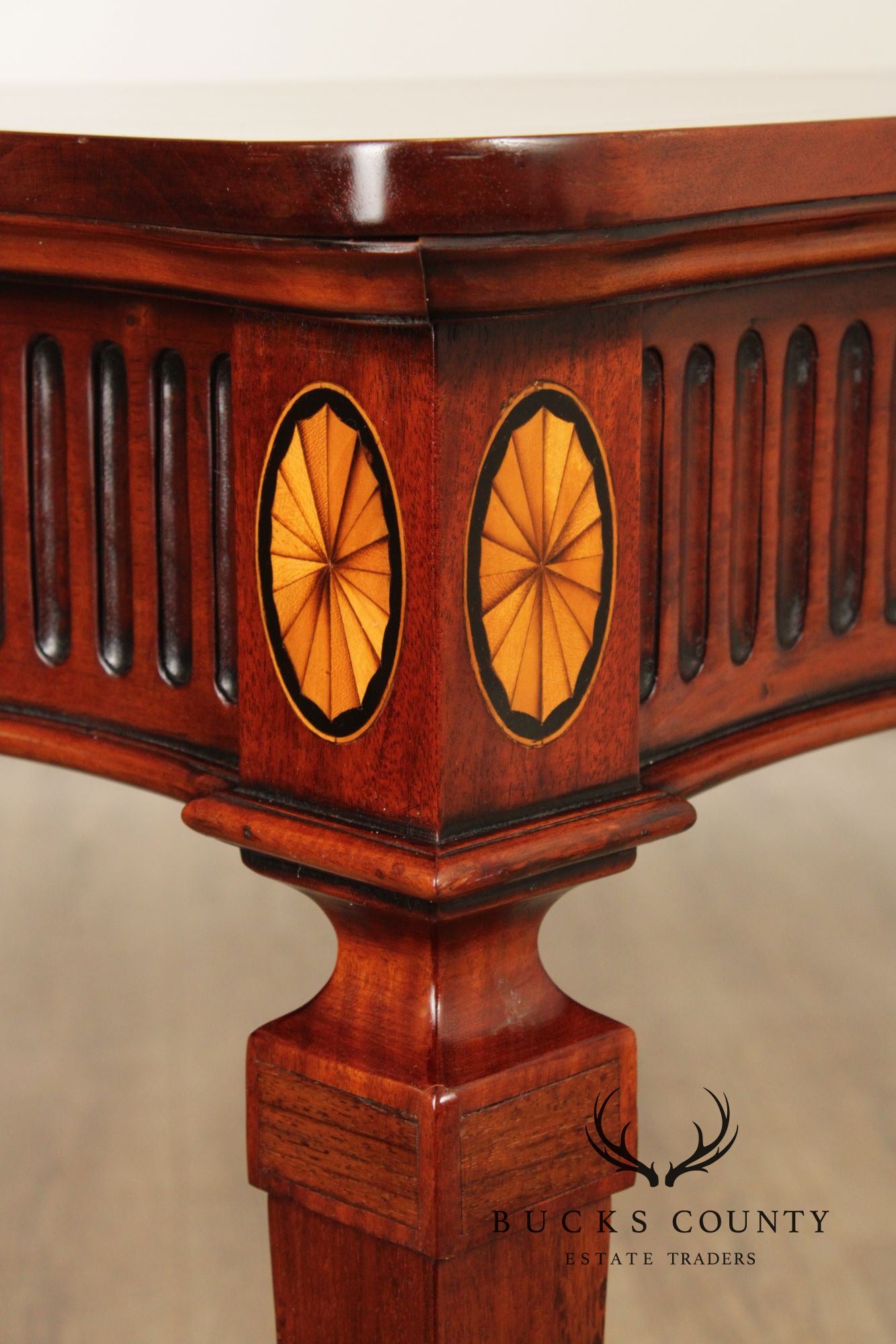 Victoria Collection Neoclassical Style Inlaid Mahogany Console Table