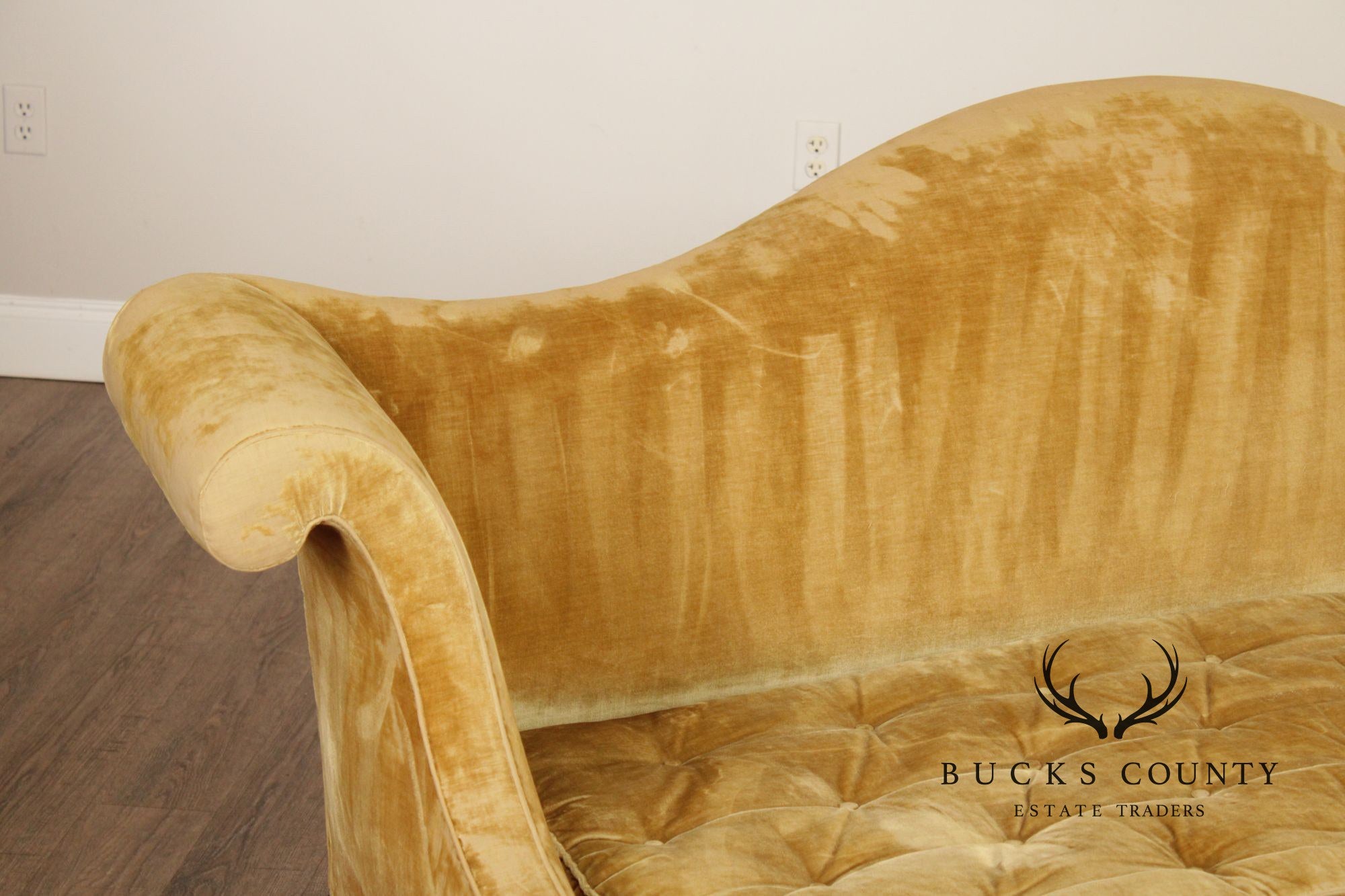 Georgian Style Custom Mahogany Camelback Sofa