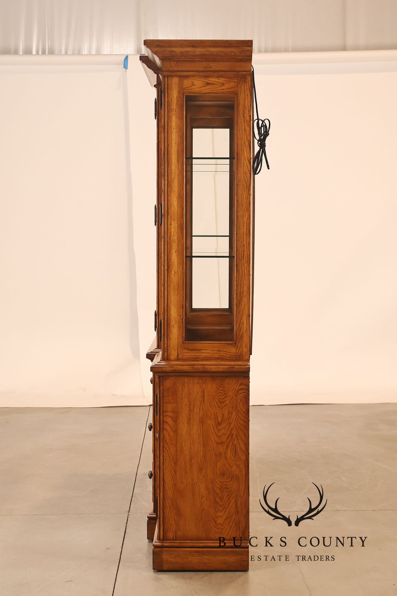 Thomasville Lighted Oak China Cabinet