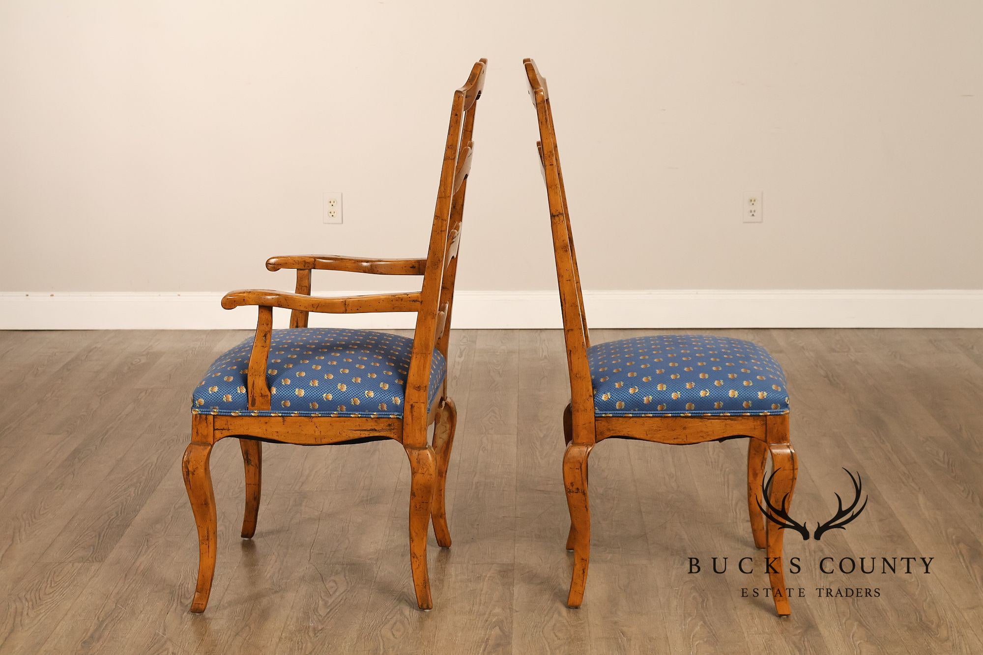 Guy Chaddock Set Of Twelve Basque Hickory Ladder Back Dining Chairs
