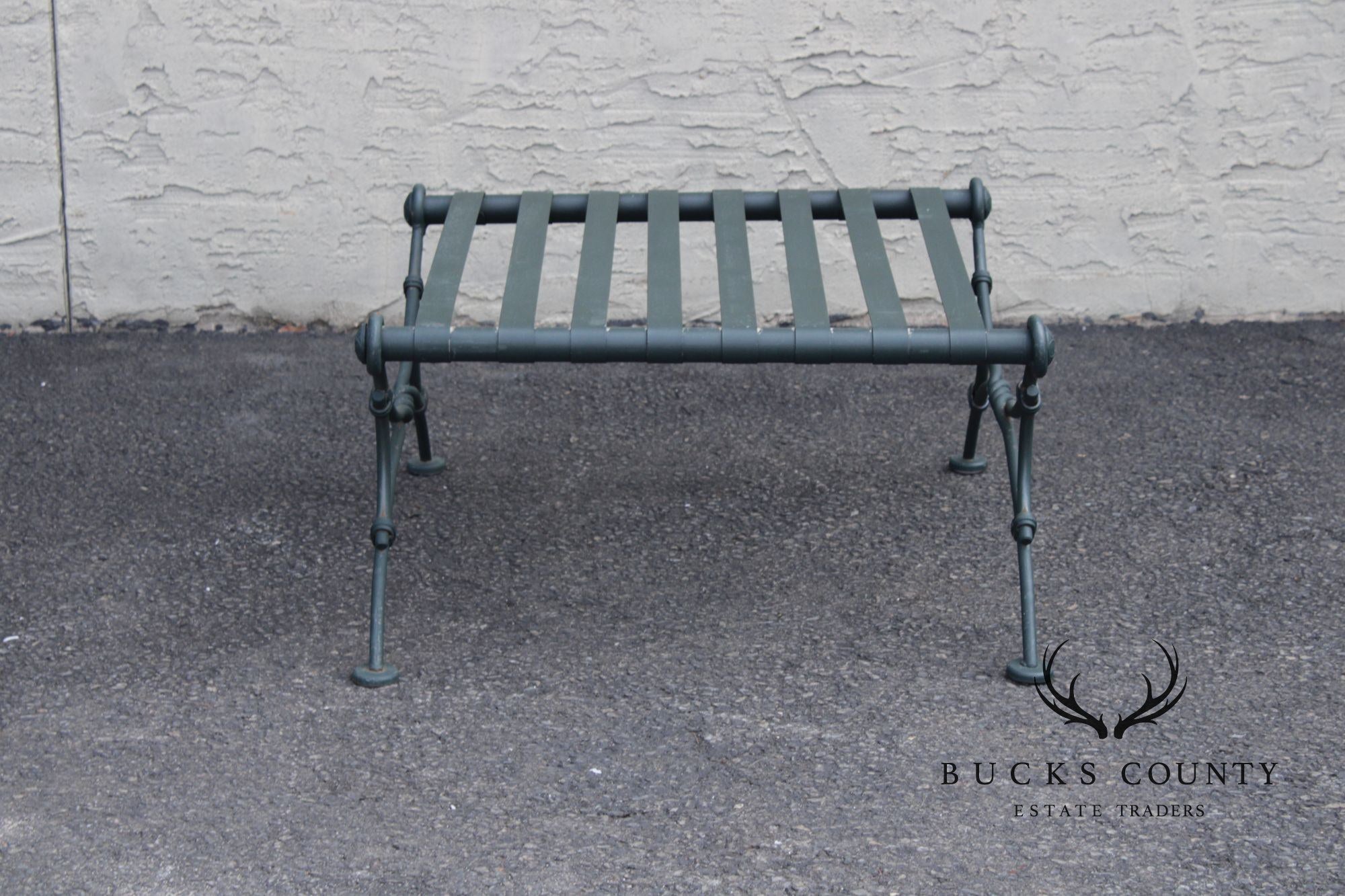 Vintage Wrought Iron Patio Lounge Chair and Ottoman