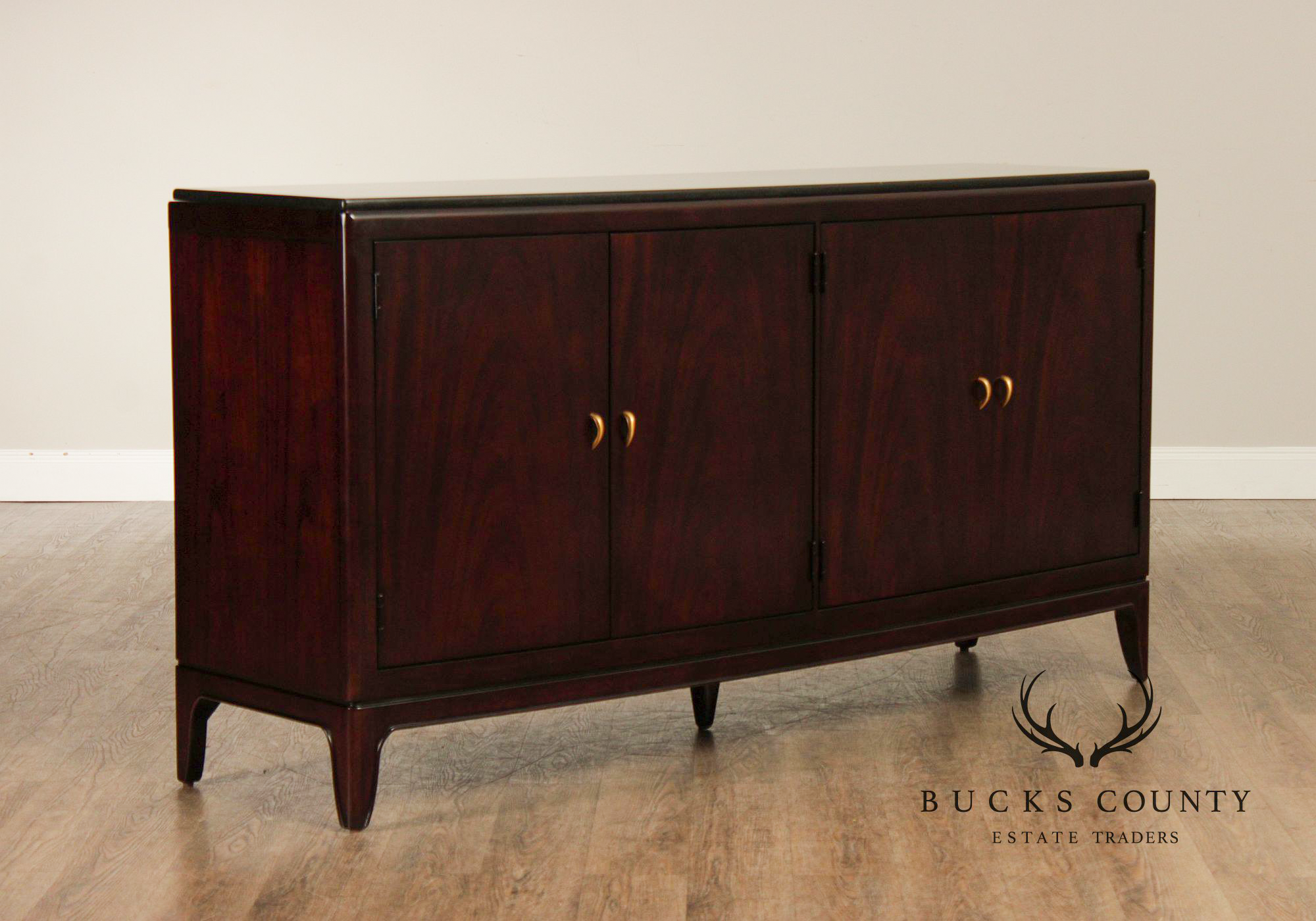 Thomasville Modern Art Deco Style Granite Top Buffet Sideboard