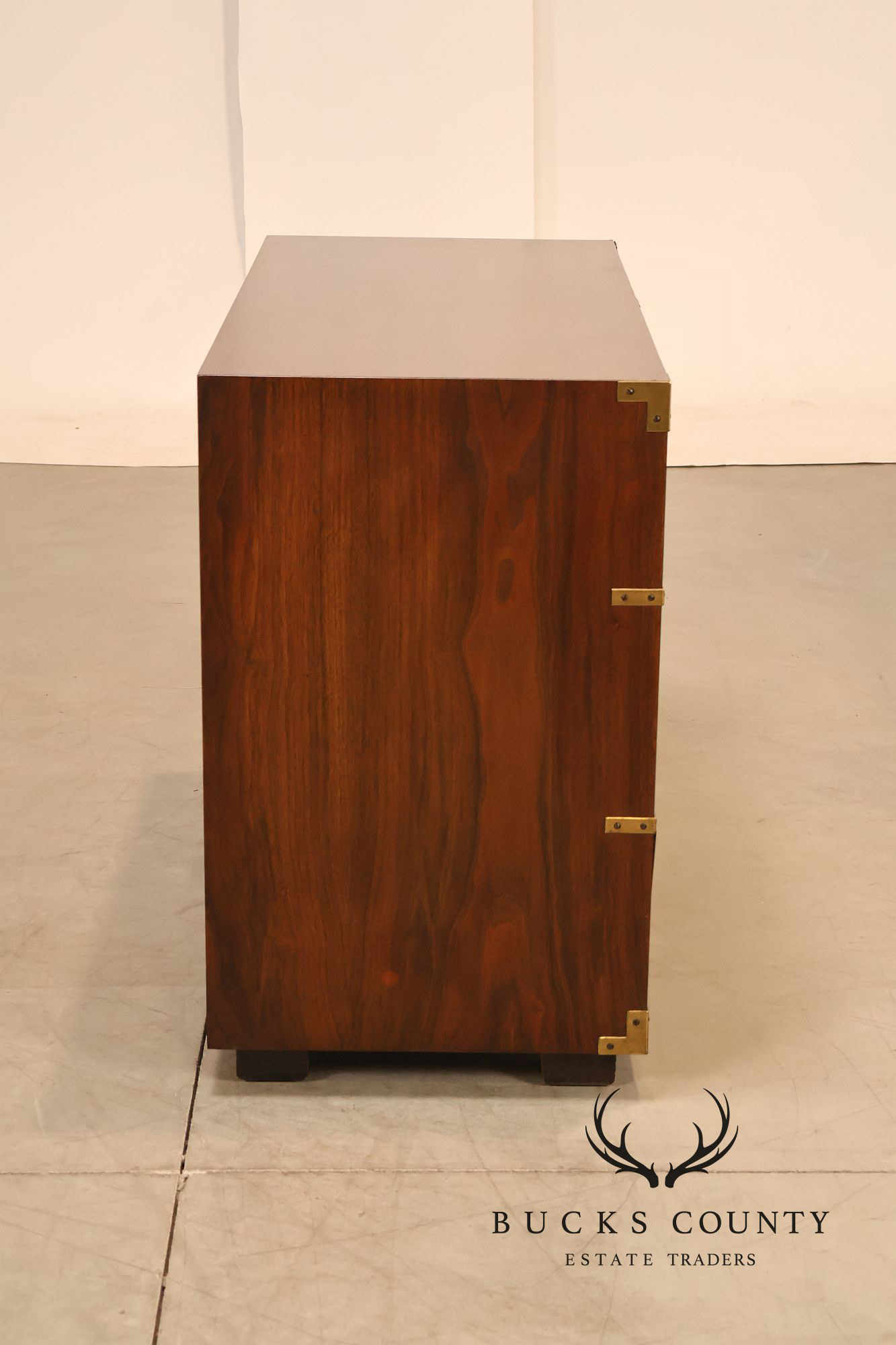 Lane Campaign Style Walnut Chest Of Drawers
