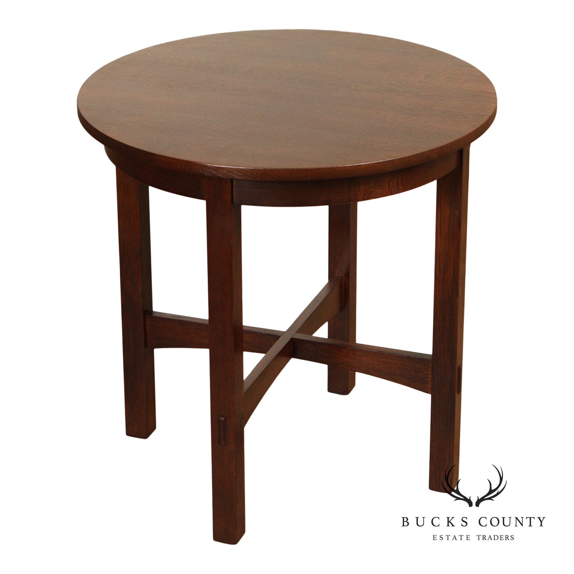 Stickley Mission Collection Oak Round Lamp Table