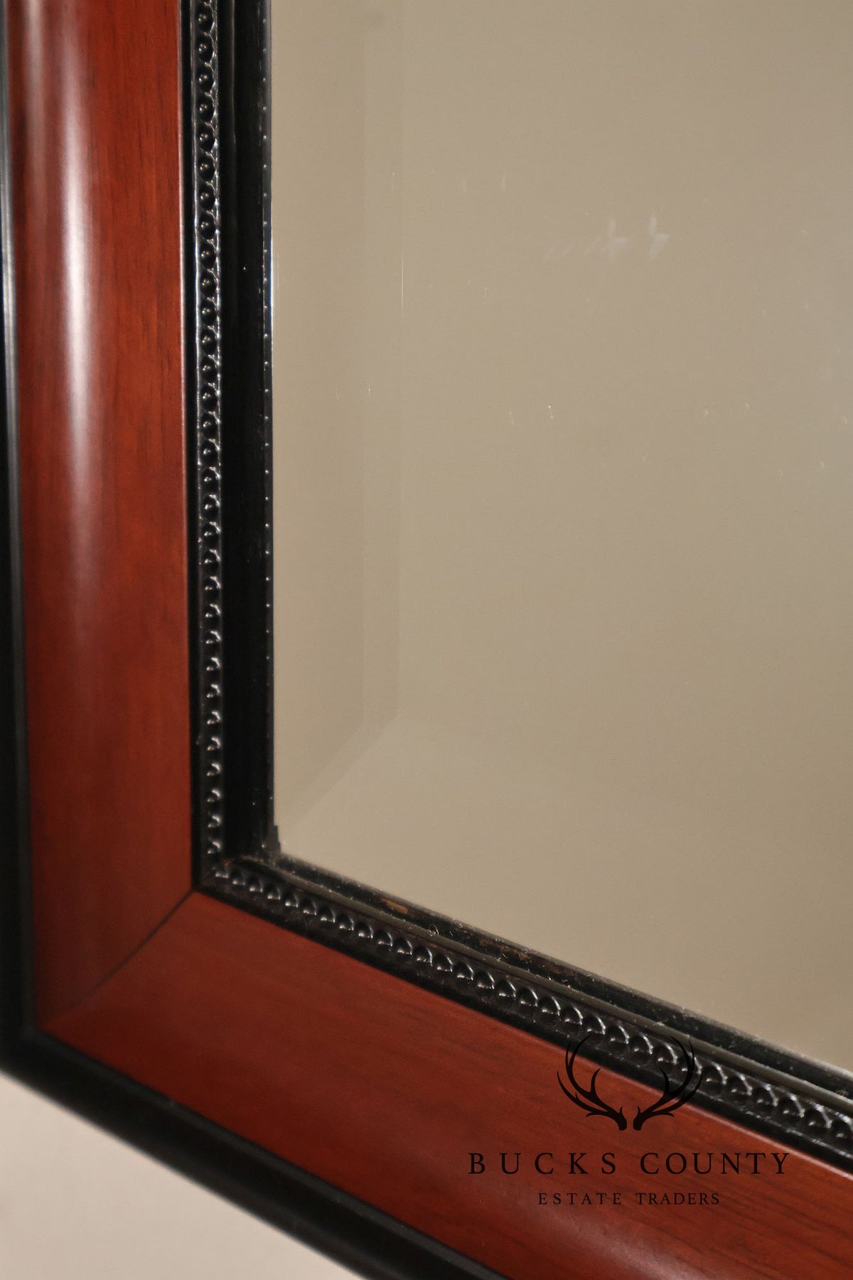 Traditional Mahogany Finish Beveled Wall Mirror
