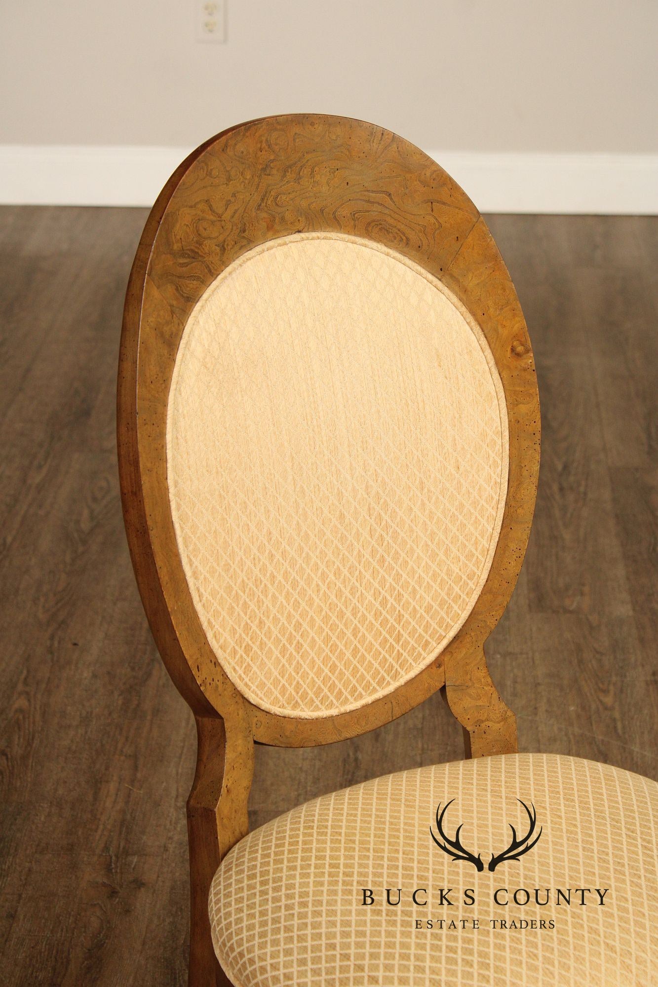 Biedermeier Style Set of Four Burlwood Dining Chairs