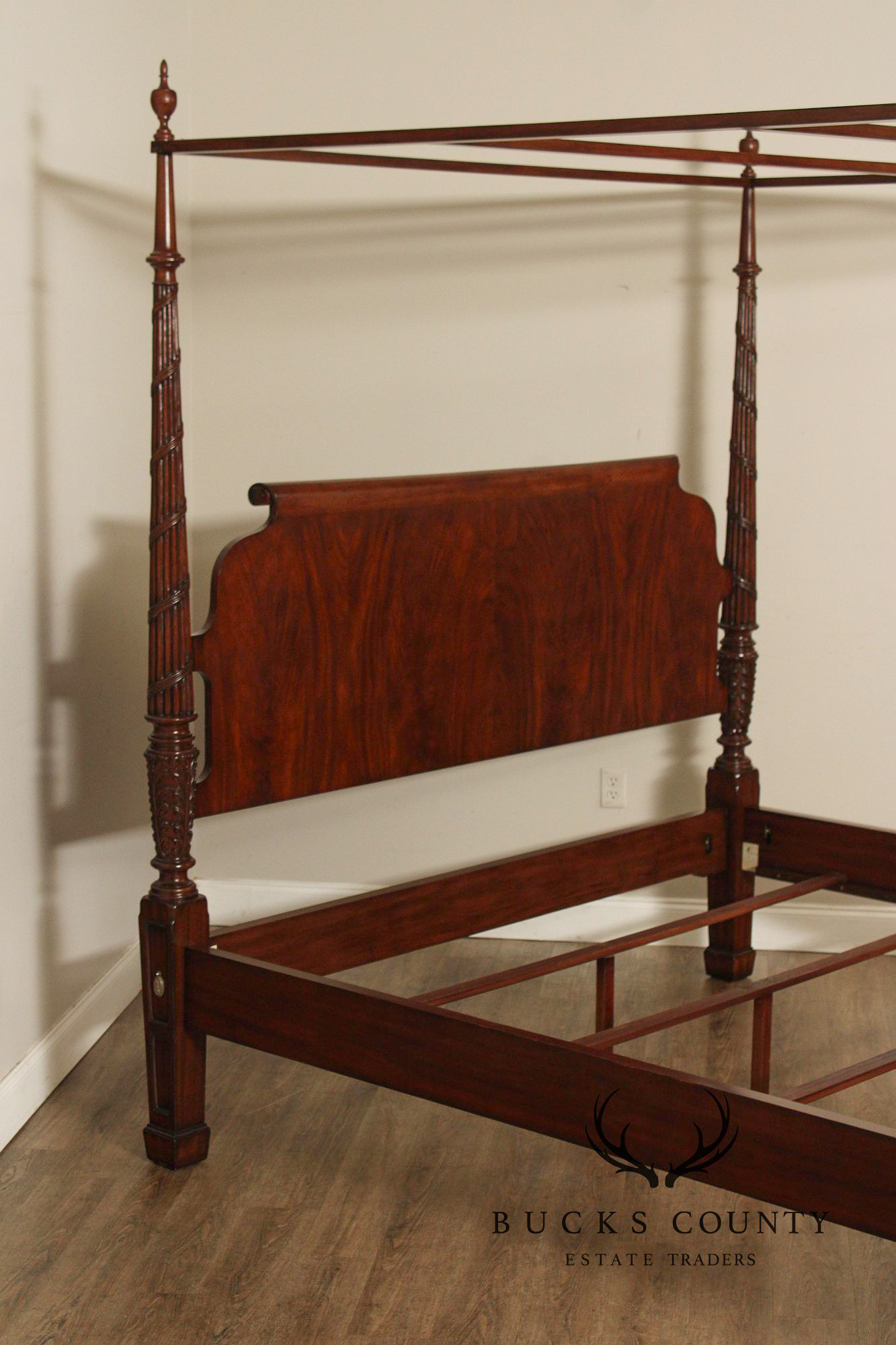Ethan Allen Federal Style Mahogany King Poster Canopy Bed