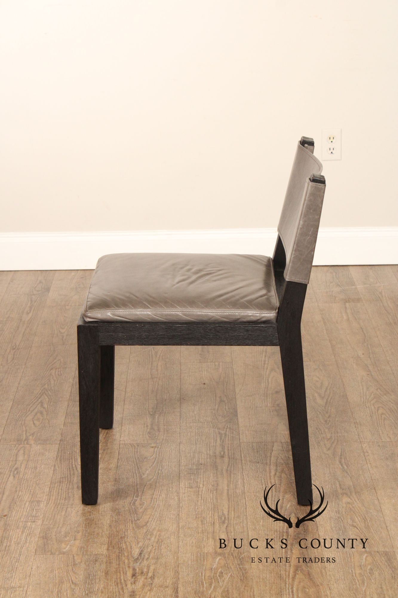 Restoration Hardware Saddle Leather Set Of Four Dining Chairs