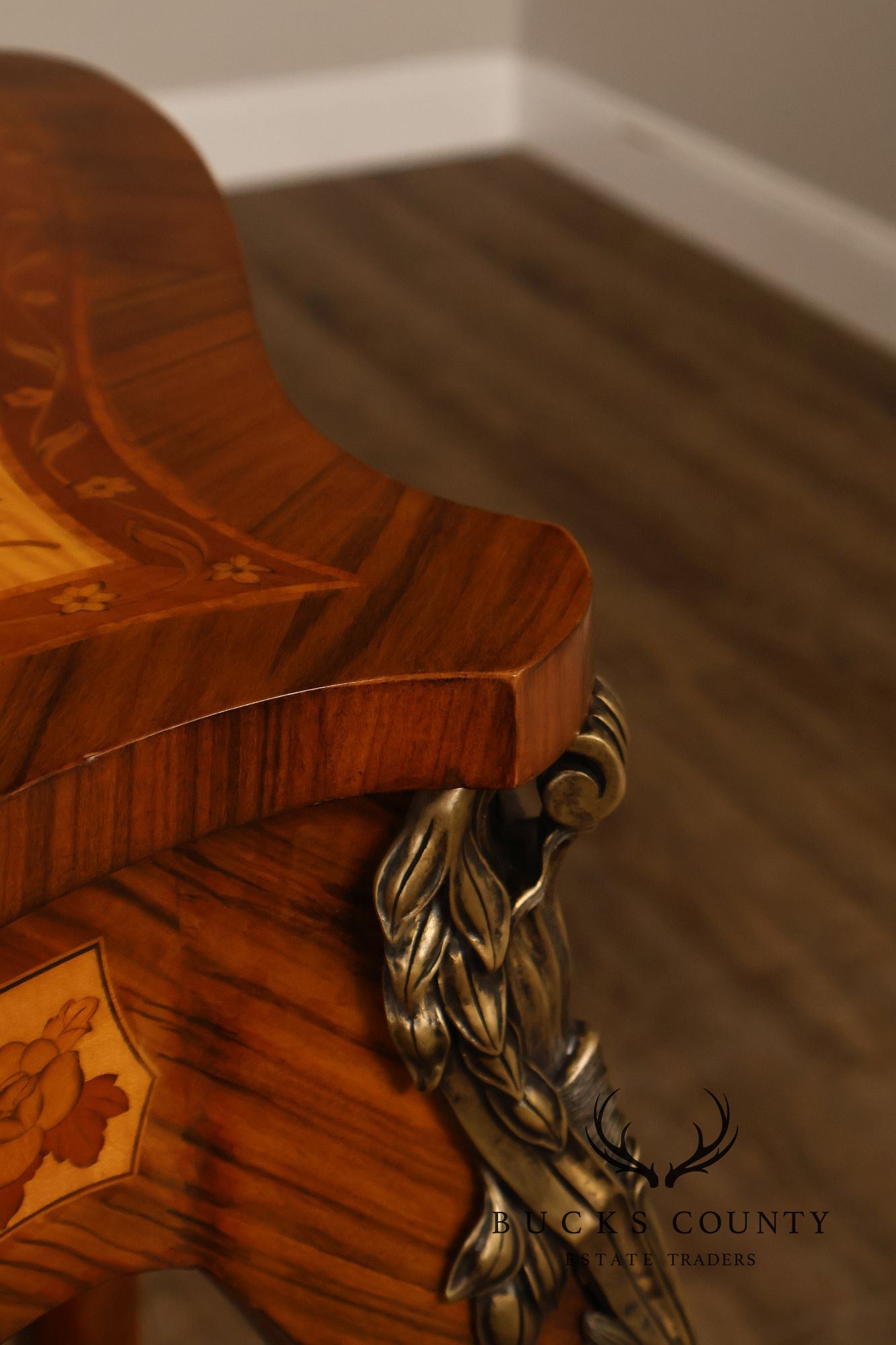 Maitland-Smith French Louis XV Style Inlaid Console Table