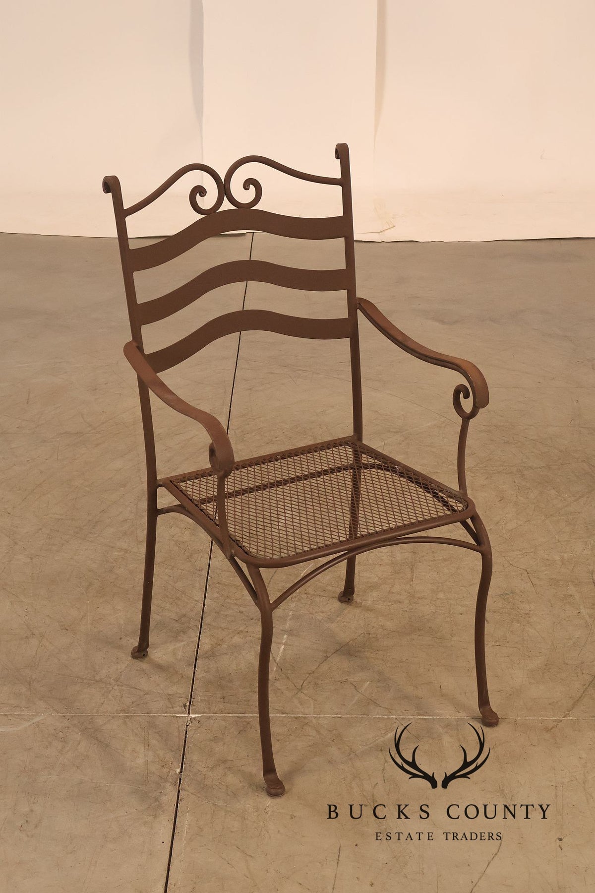 Tuscan Style Set of Four Wrought Iron Patio Chairs