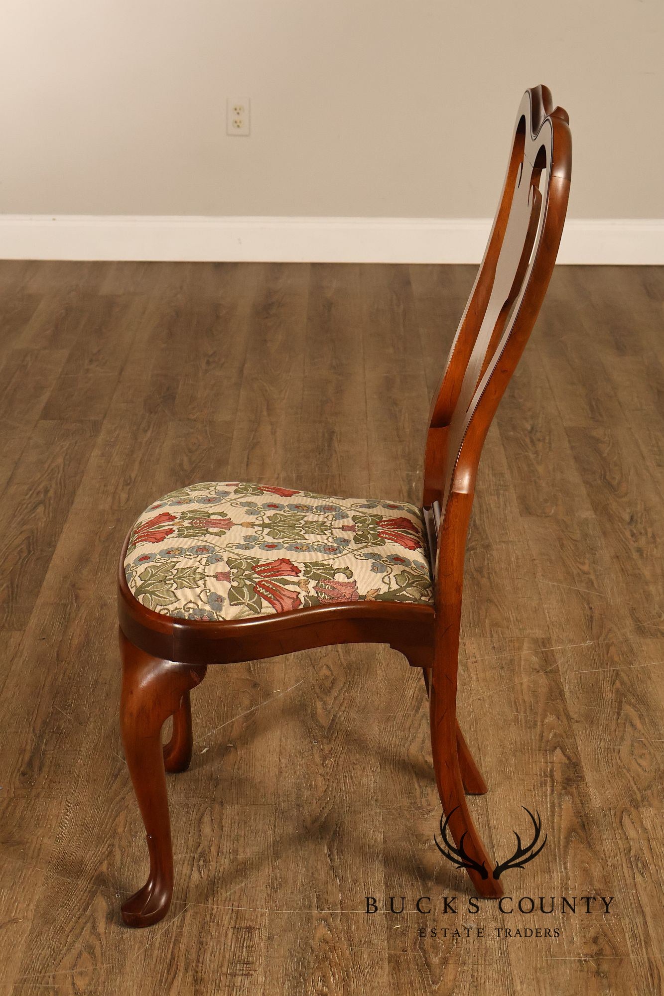 Saybolt Cleland Queen Anne Style Walnut Side Chairs, Pair