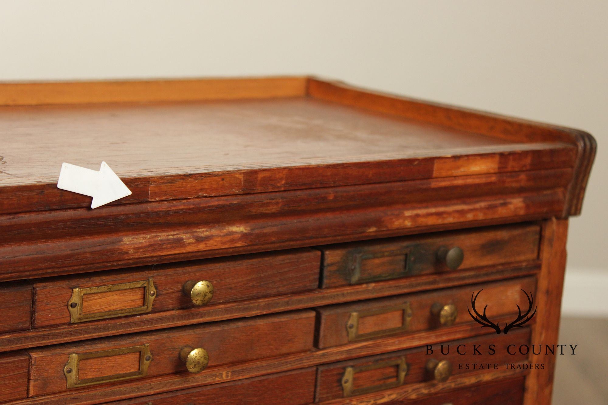 Antique Oak Printer's File Cabinet