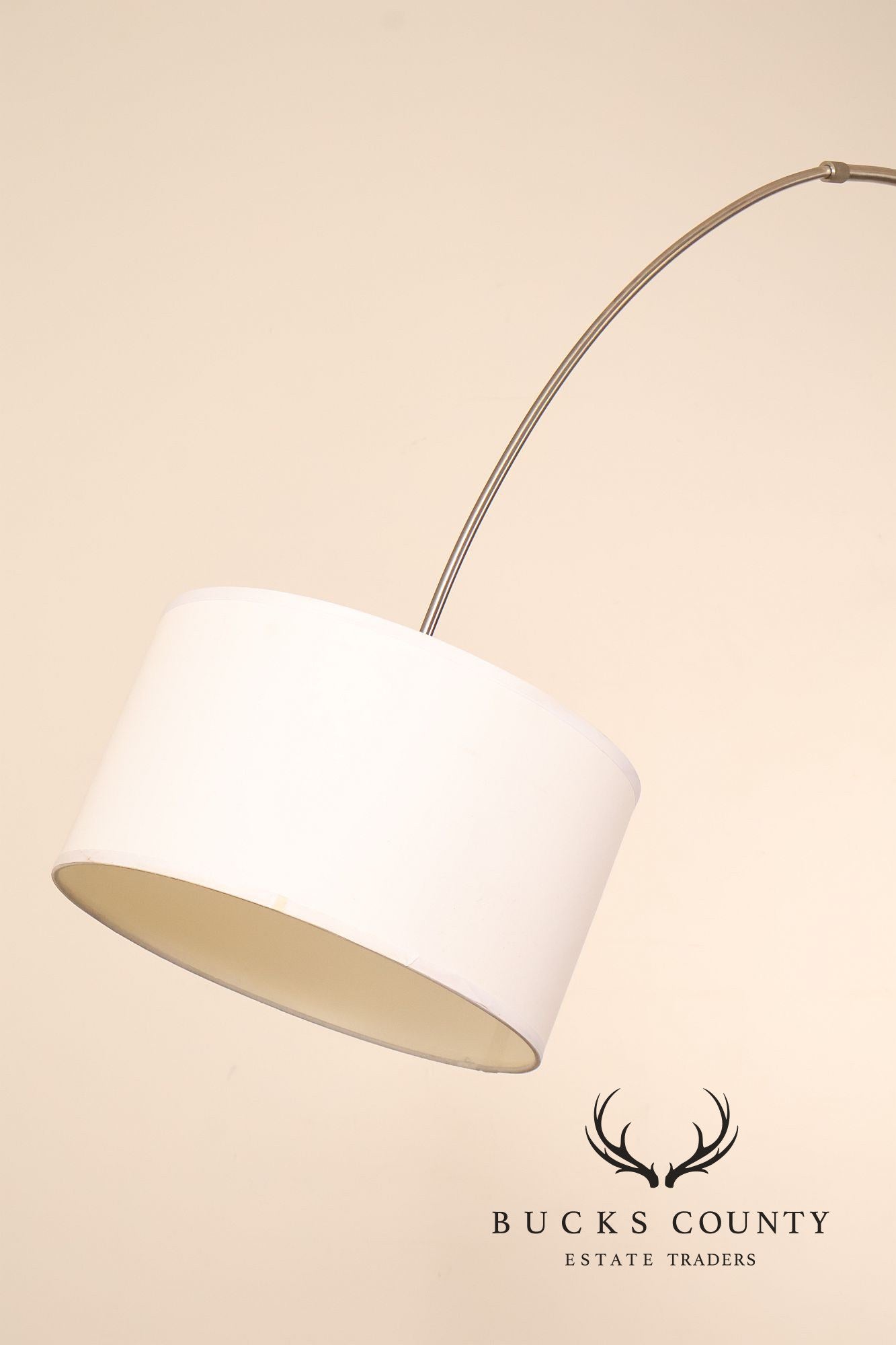 Nova Contemporary Brushed Nickel Arch Floor Lamp With Marble Base
