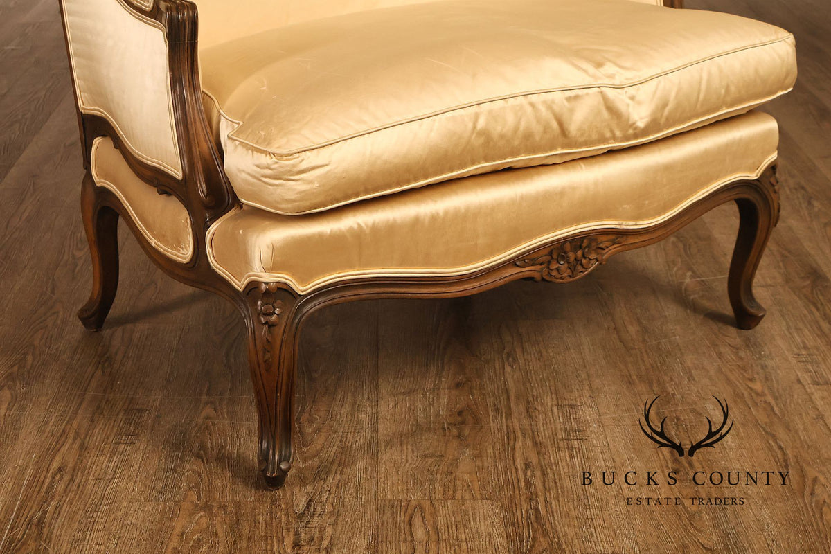French Louis XV Style Wingback Bergere Chair