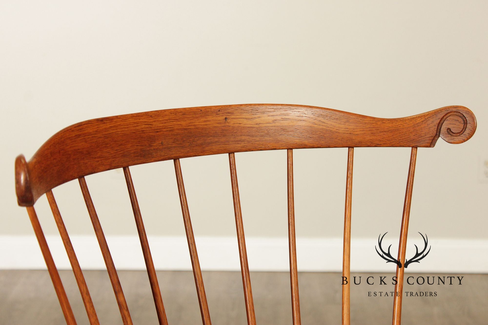 Quality Vintage Pair of Mixed Woods Windsor Armchairs