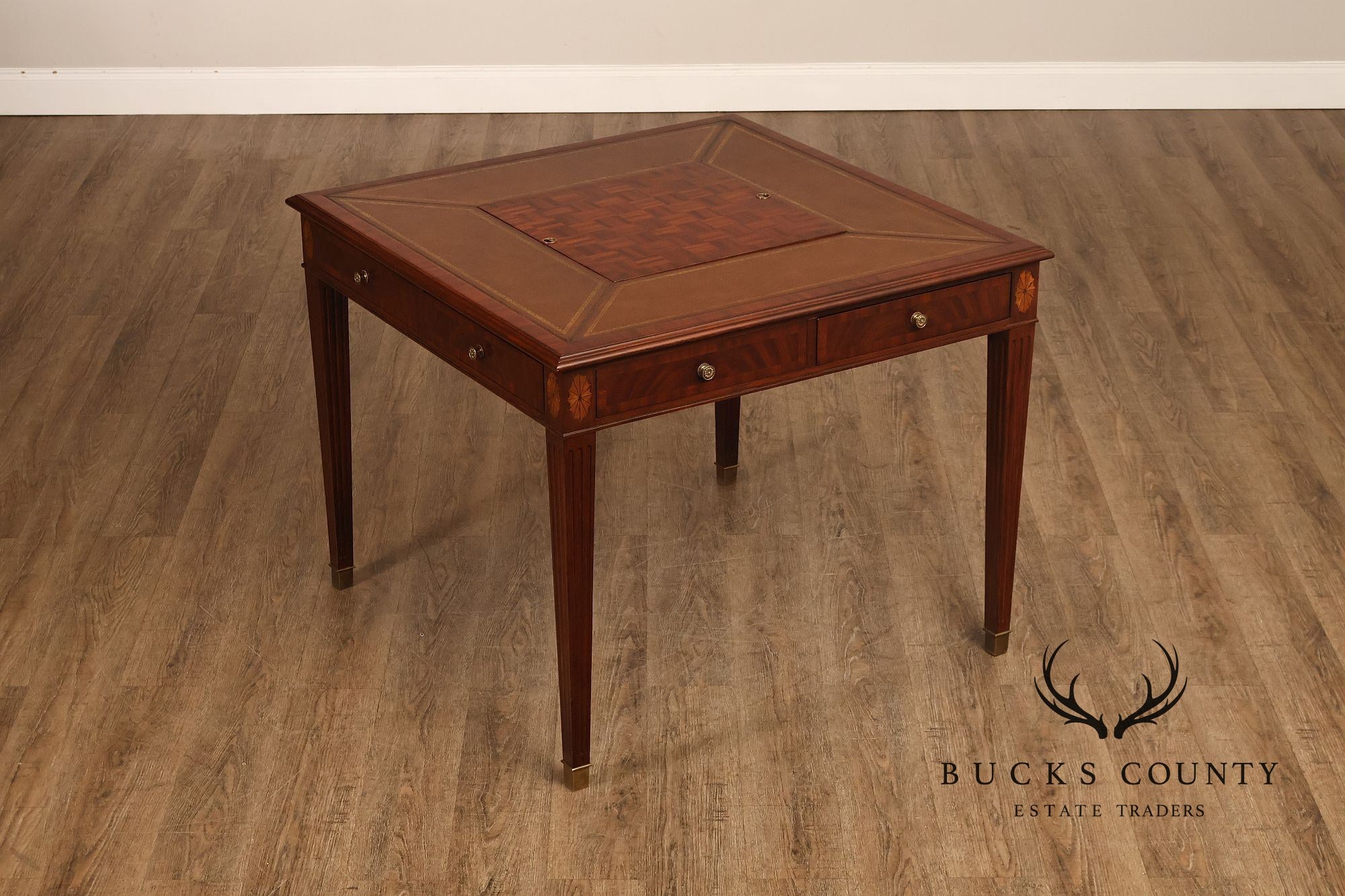 Scarborough House Federal Style Inlaid Mahogany Square Game Table