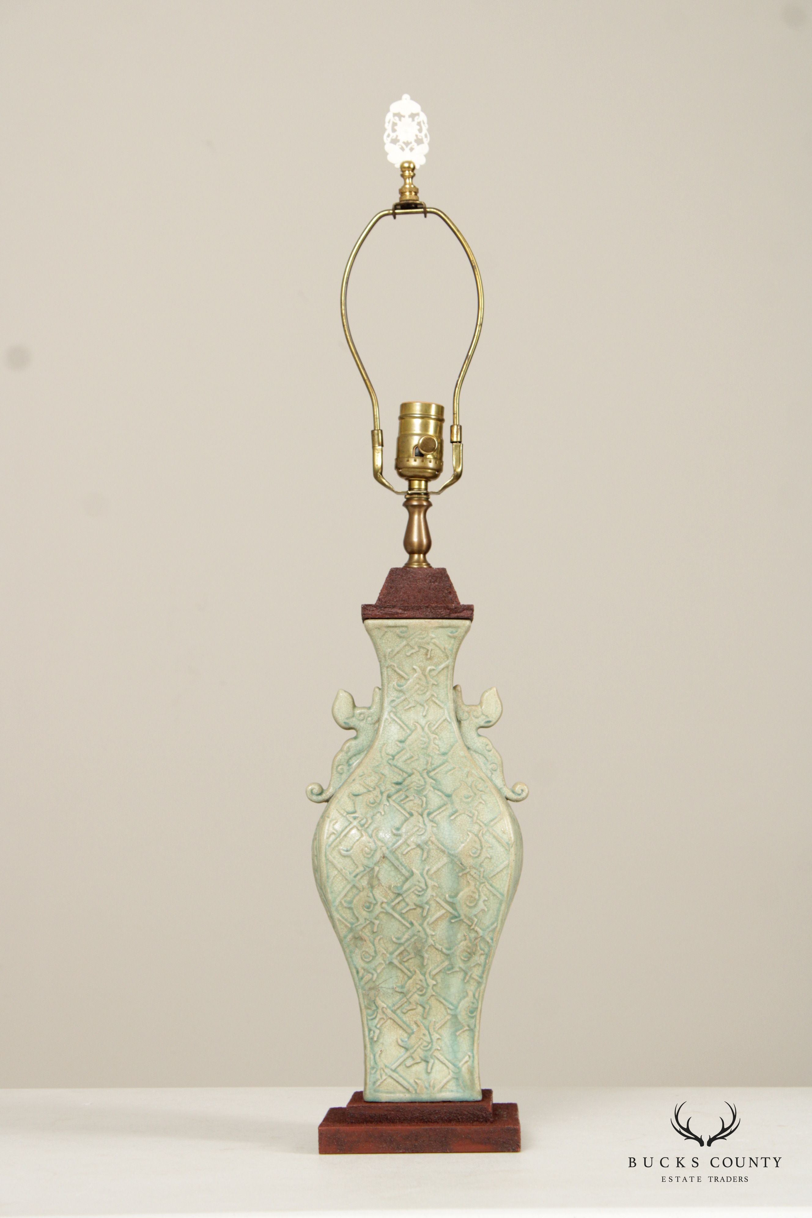Bradburn Gallery Asian Style Celadon Porcelain Table Lamp