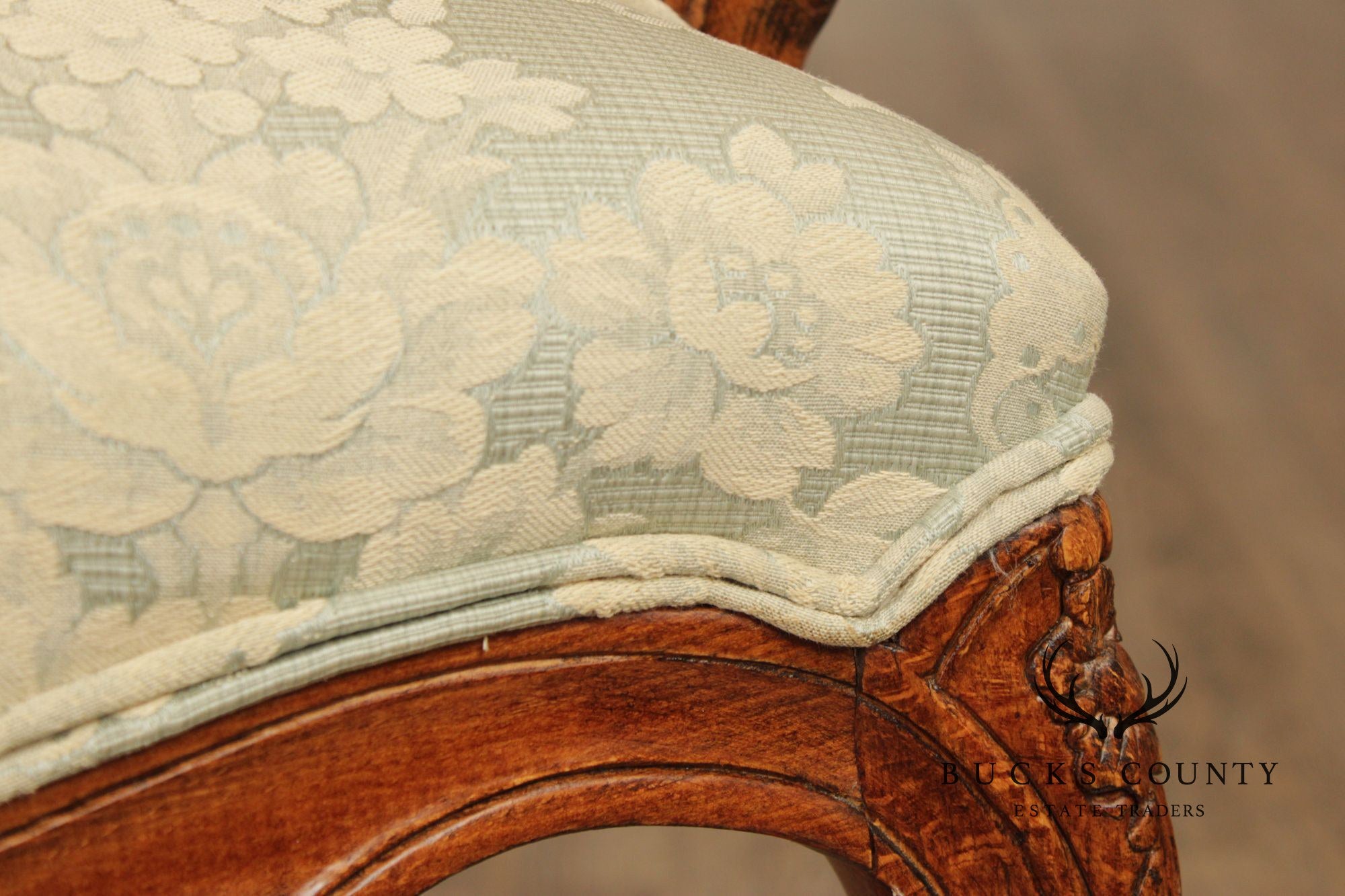 Ethan Allen French Louis XV Style Pair Fauteuil Armchairs