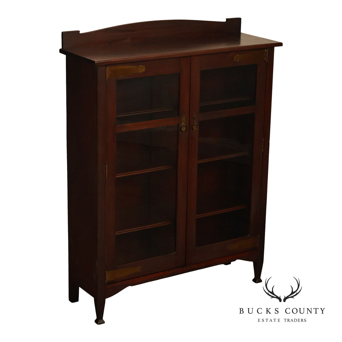 Grand Rapids Arts And Crafts Mahogany Glass Door Bookcase