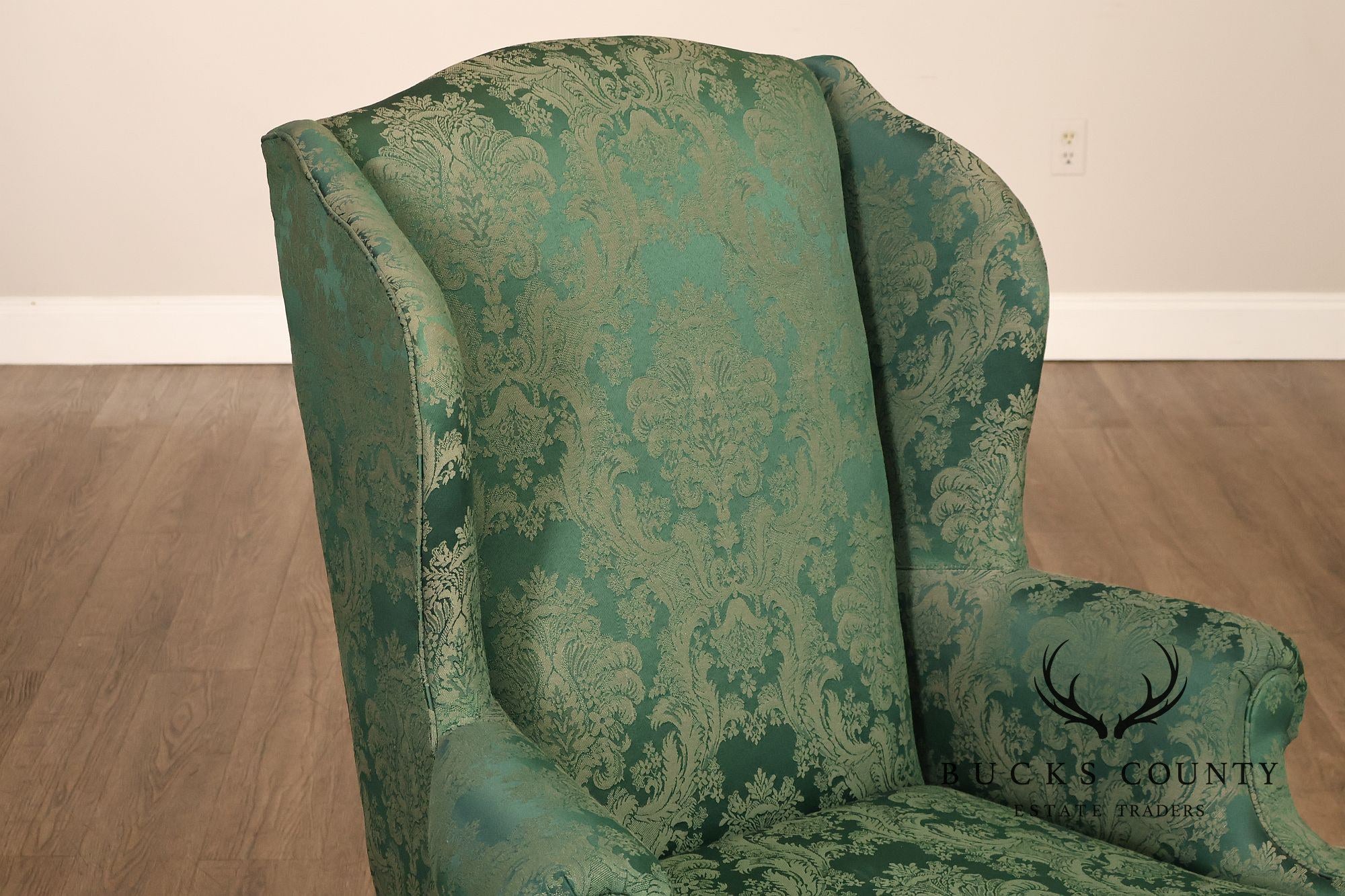 Highland House Queen Anne Style Pair Of Wingback Chairs