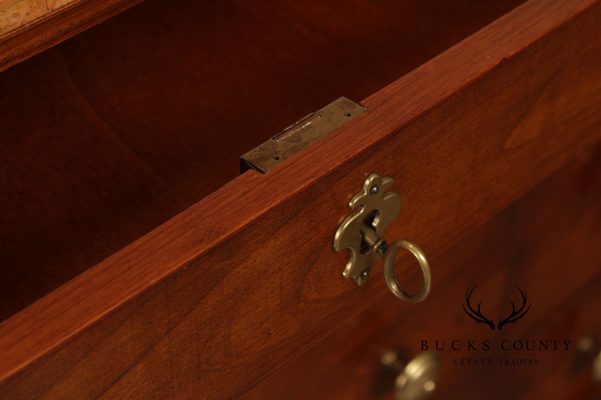 Italian Walnut Marble Top Double Dresser