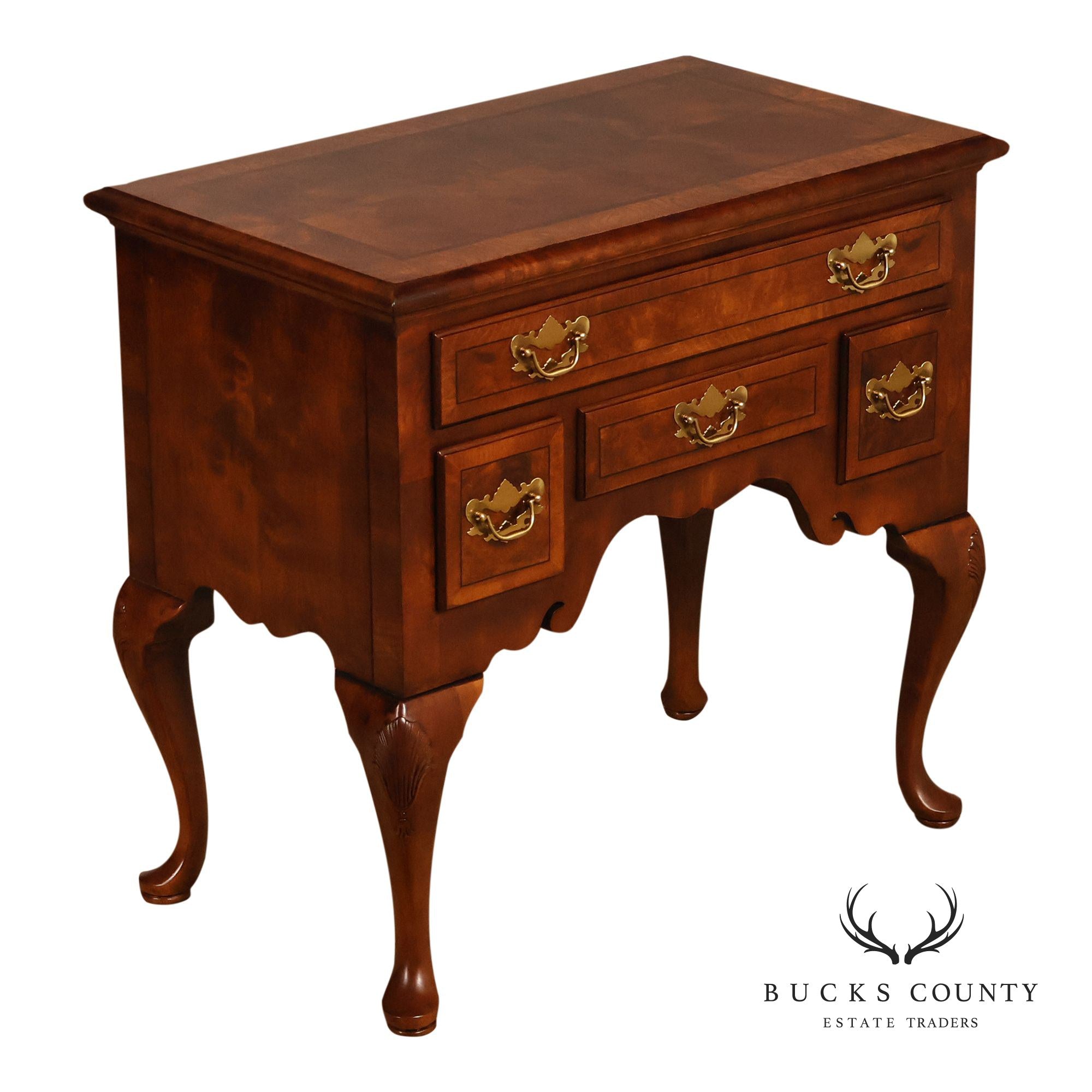 Henredon Georgian Style Burlwood Lowboy