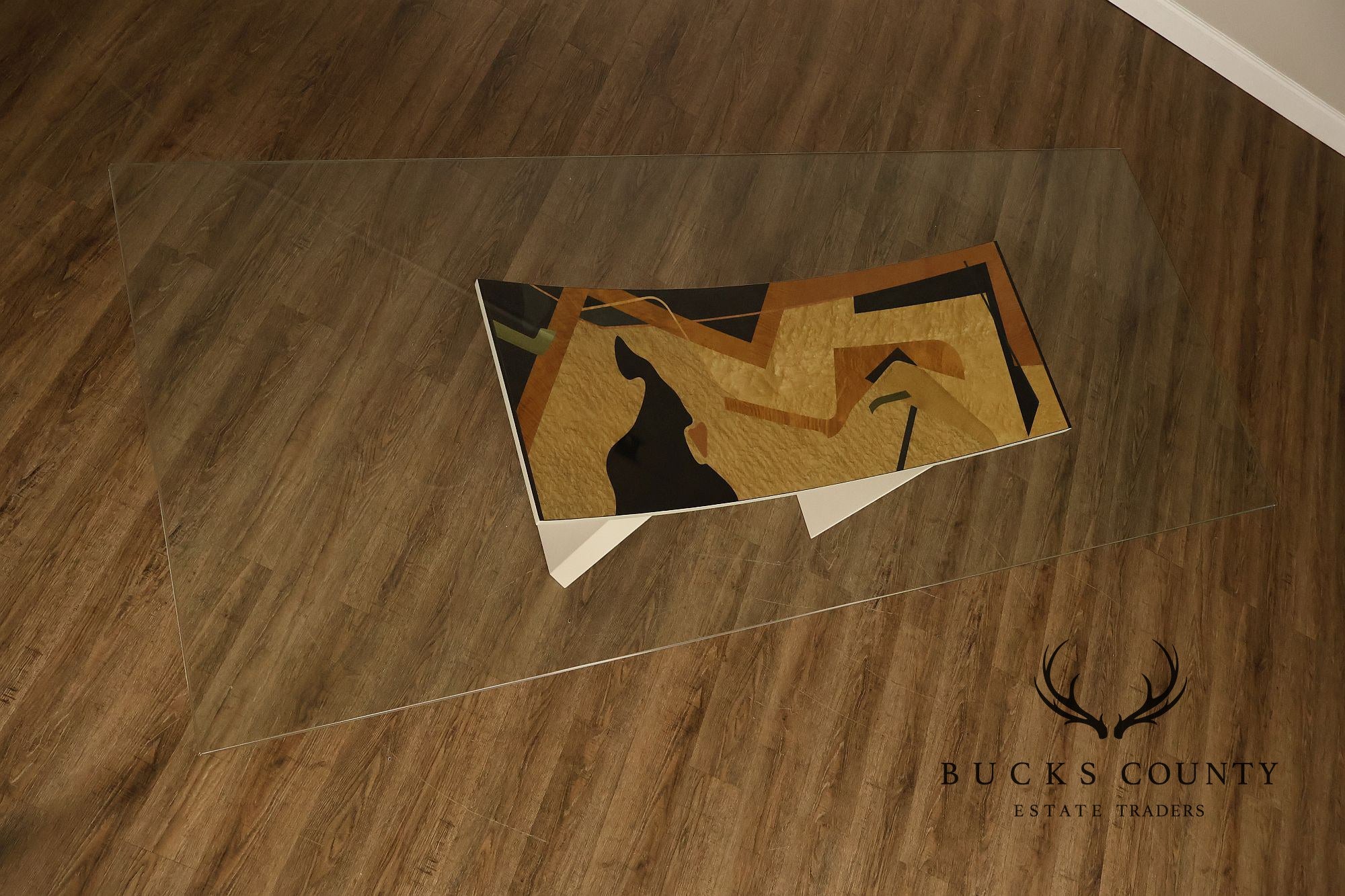 Constantini Pietro Glass Top Sculptural Dining Table