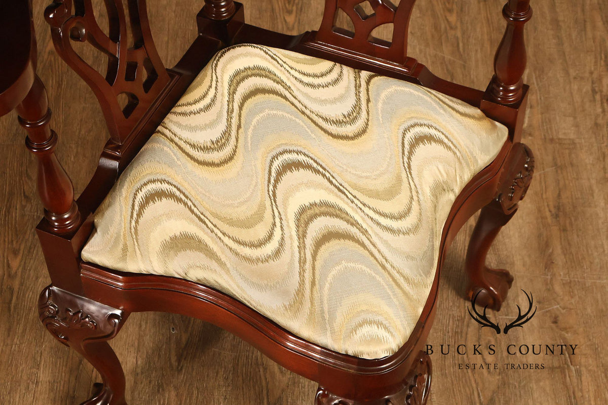 Statesville Chippendale Style Mahogany Corner Chair