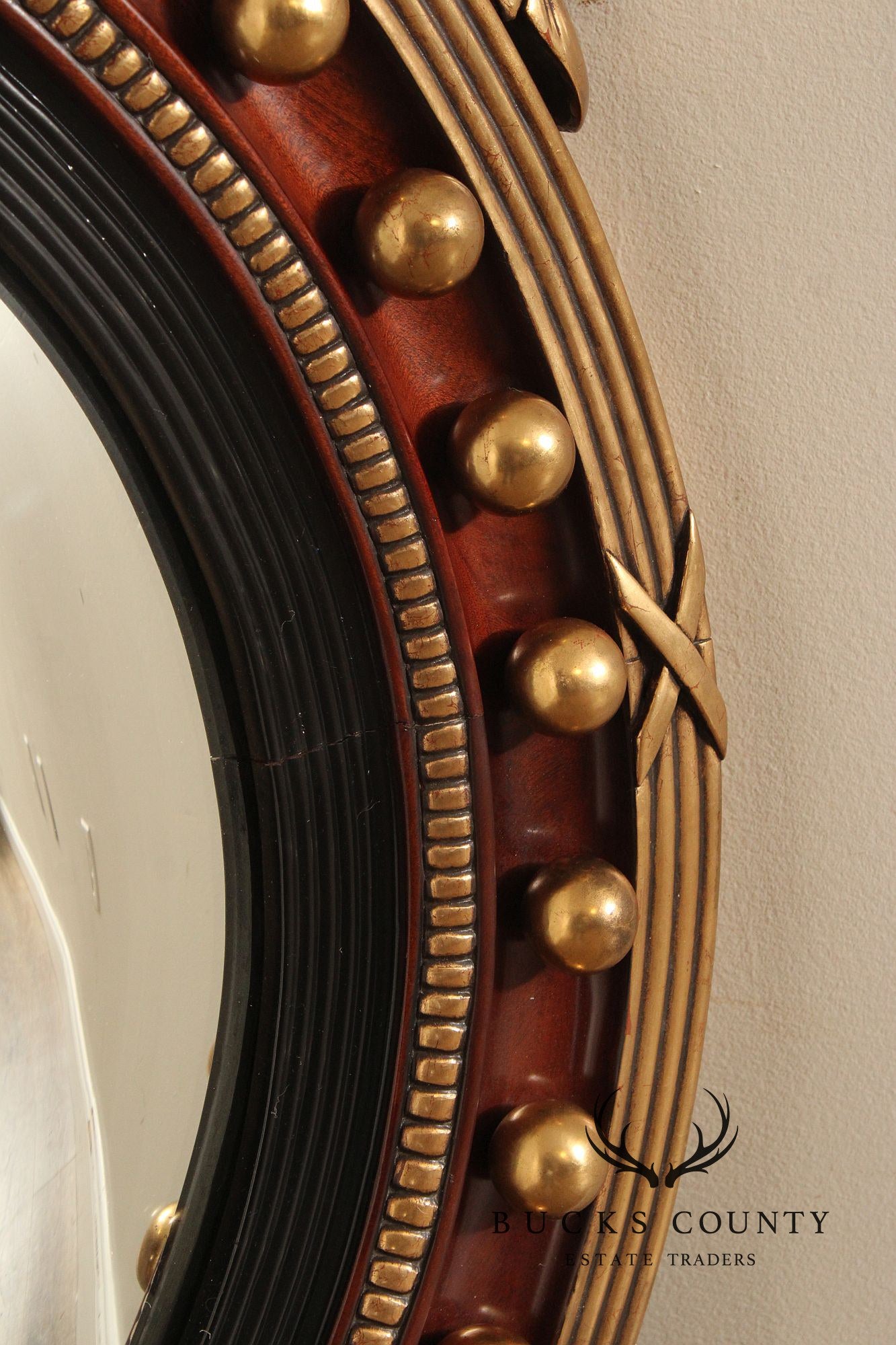 Victoria Collection Federal Style Large Convex Wall Mirror