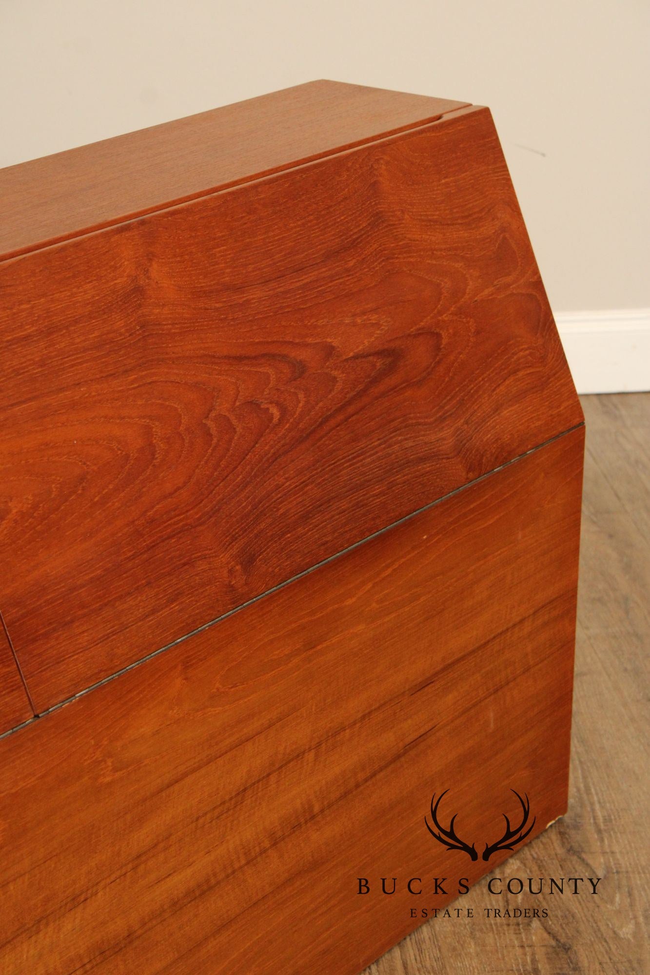 Danish Modern Teak Queen Storage Headboard