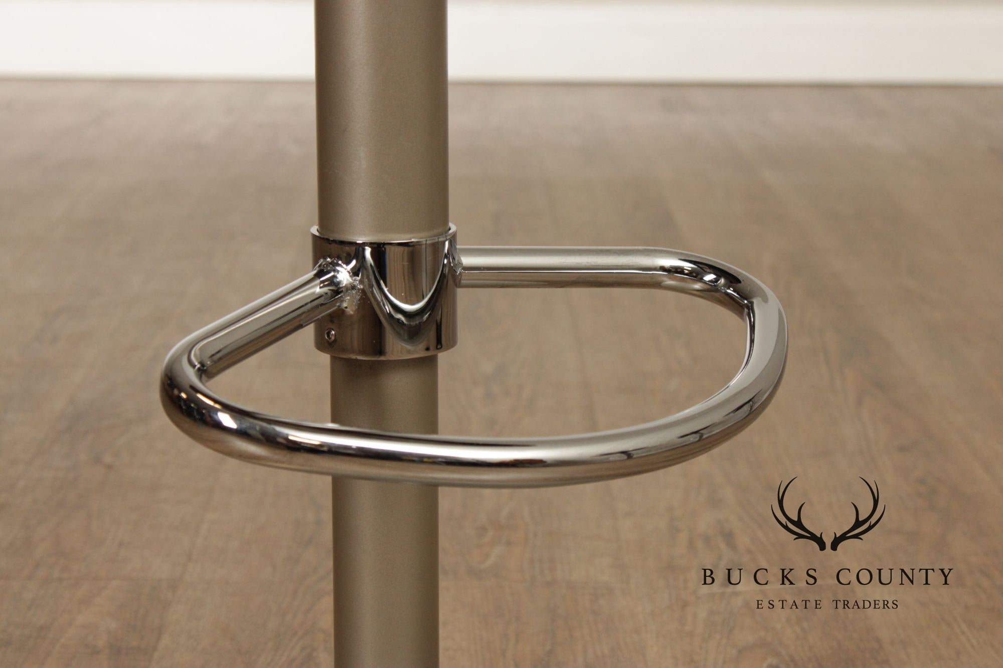 Modern Style Set of Seven Brushed Steel Swivel Bar Stools