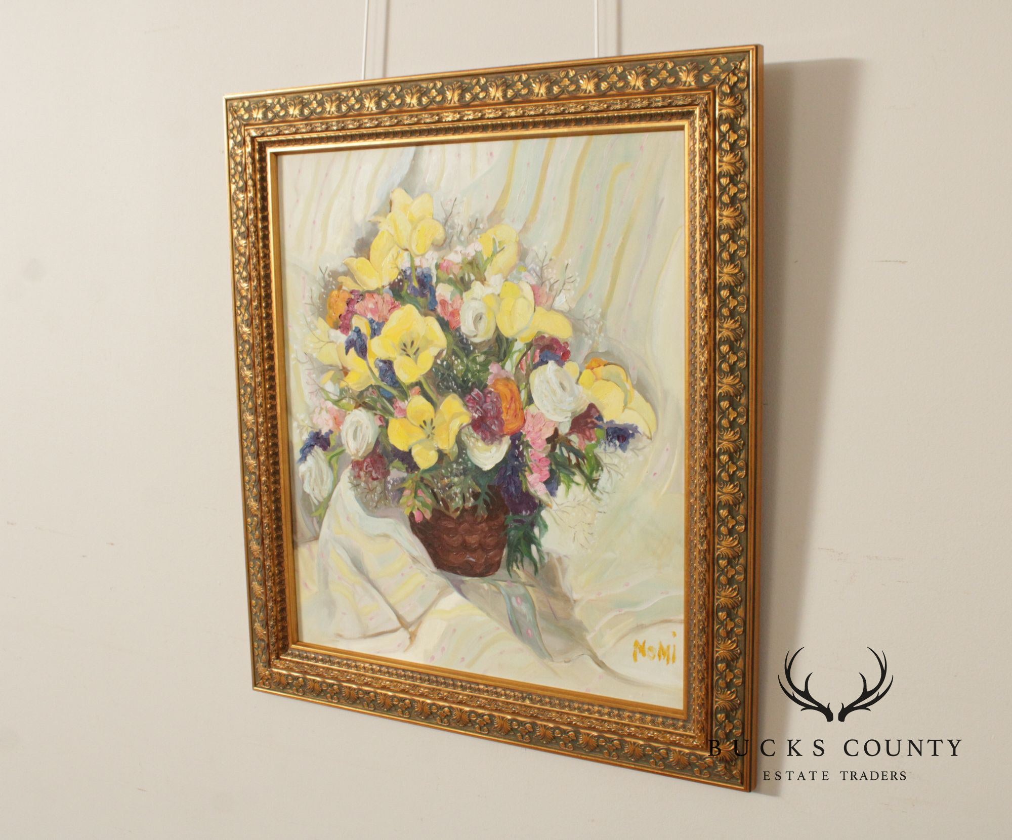 Italian Floral Still-Life Oil Painting, Artist Signed