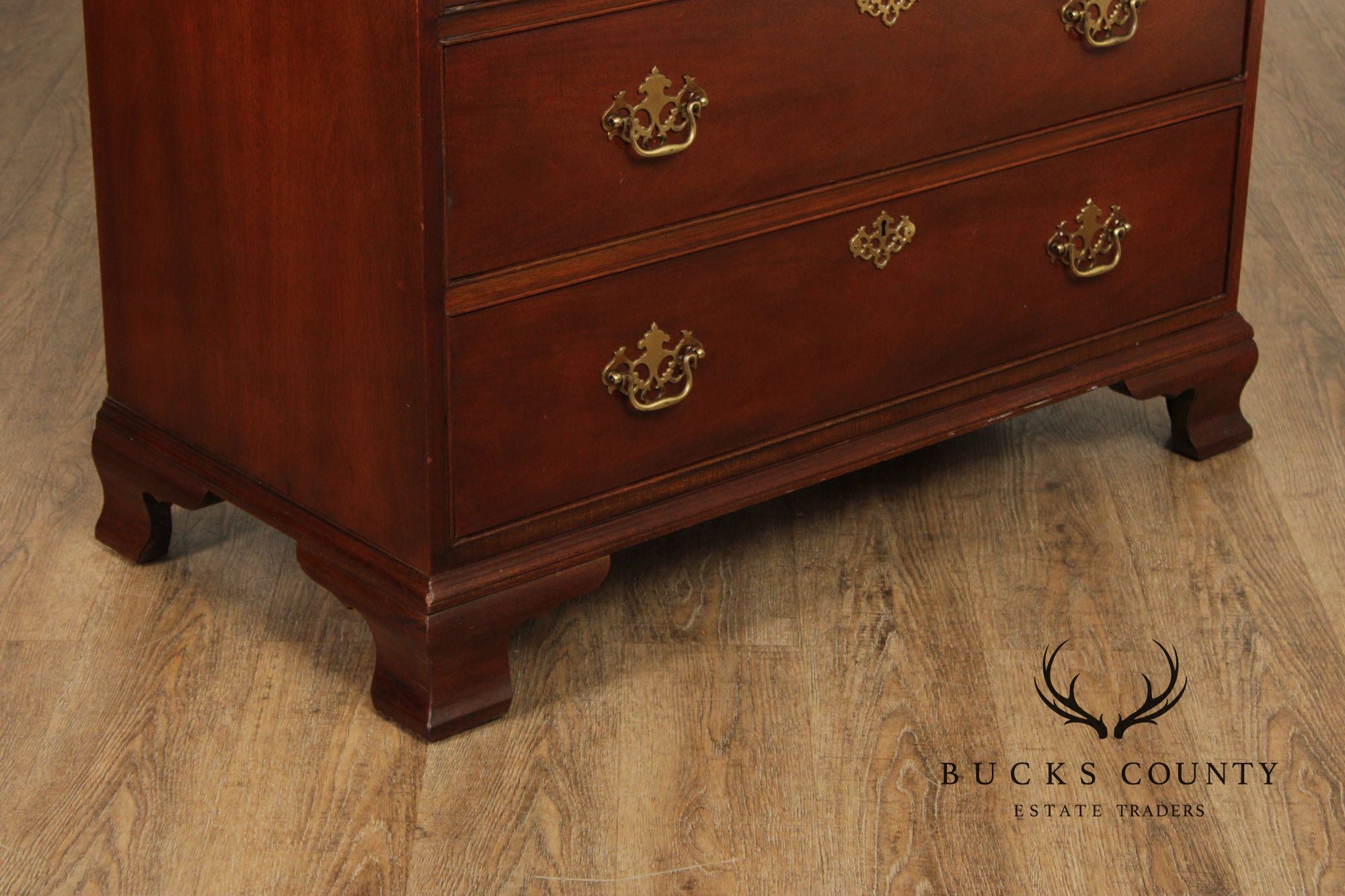 Baker Chippendale Style Mahogany Chest On Chest Highboy